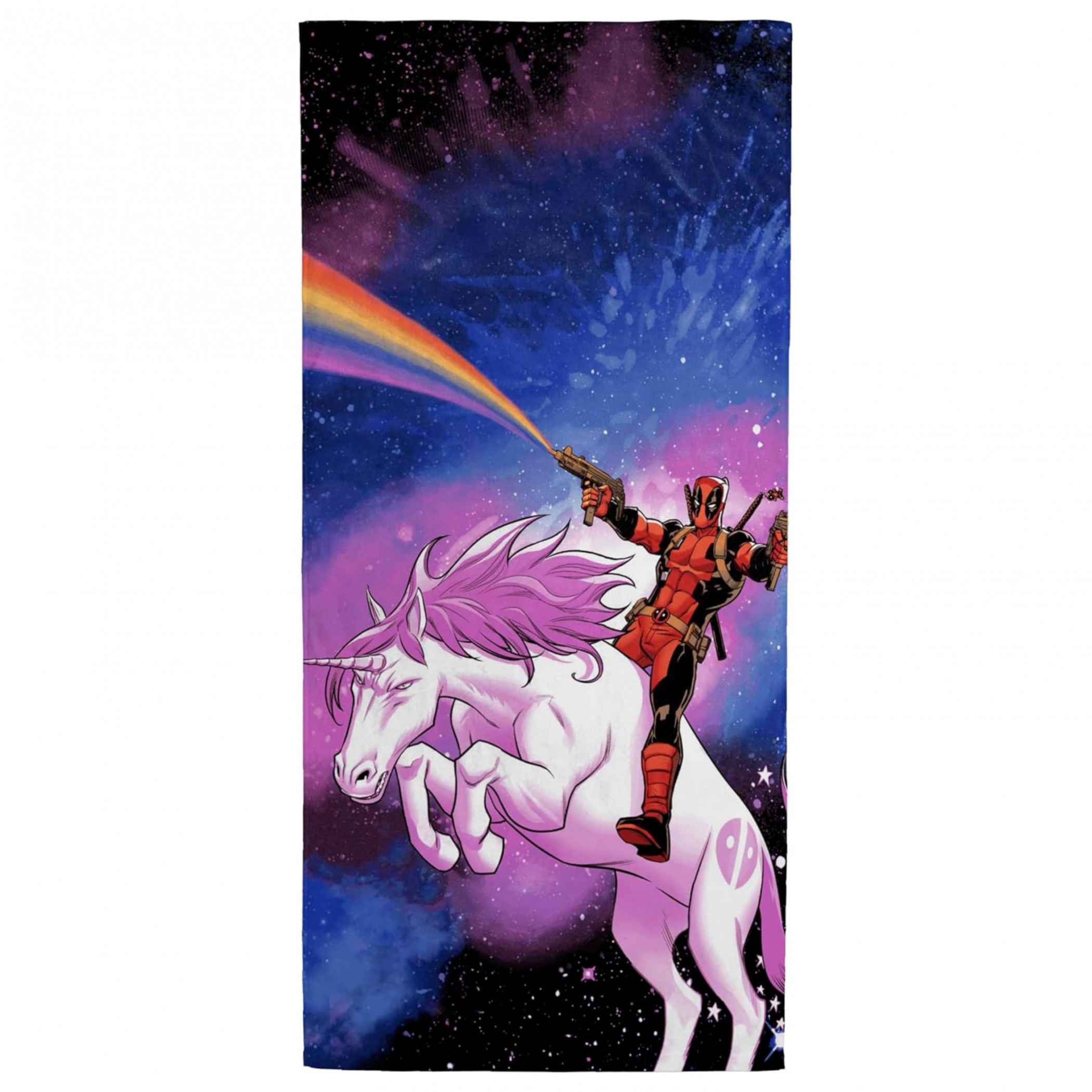 Deadpool Unicorn Galaxy Beach Towel, Multi-Color