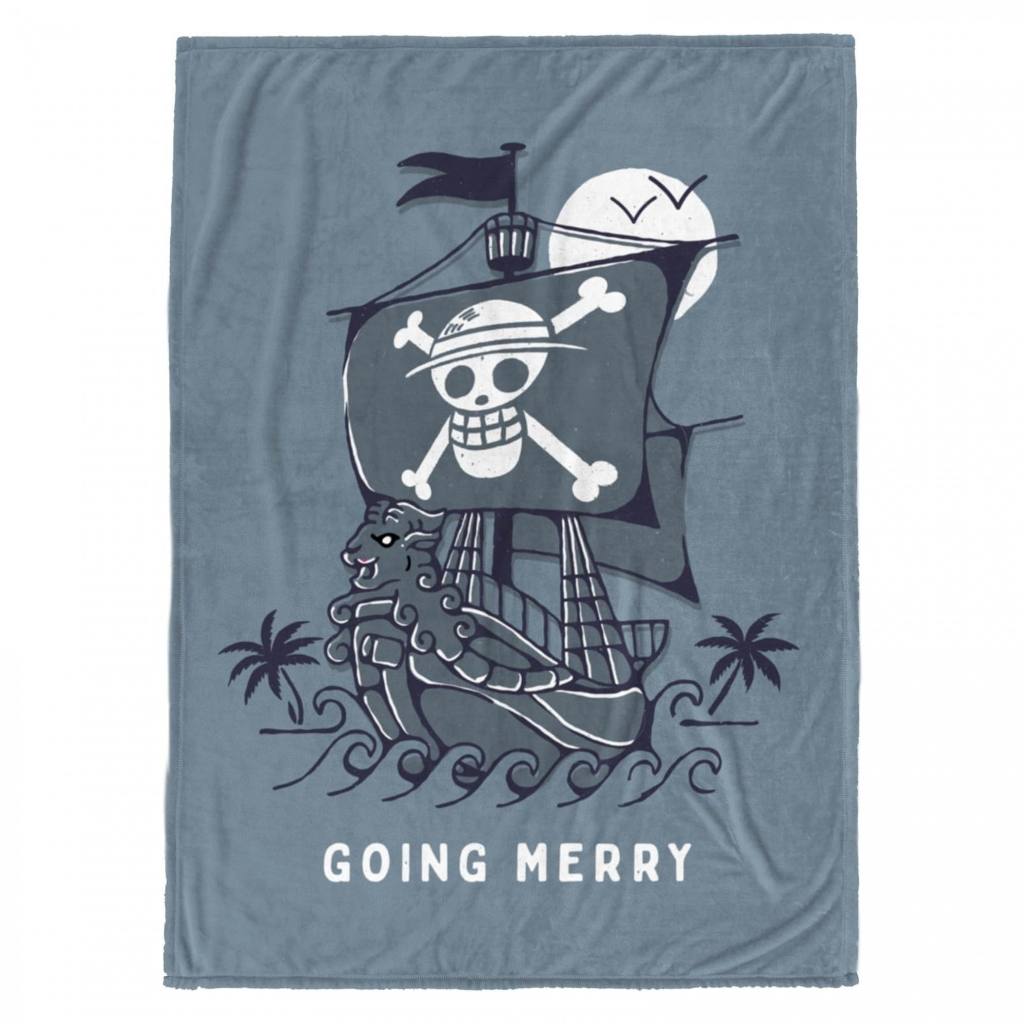 One Piece Straw Hat Pirates 50' x 70' Fleece Throw Blanket, Grey