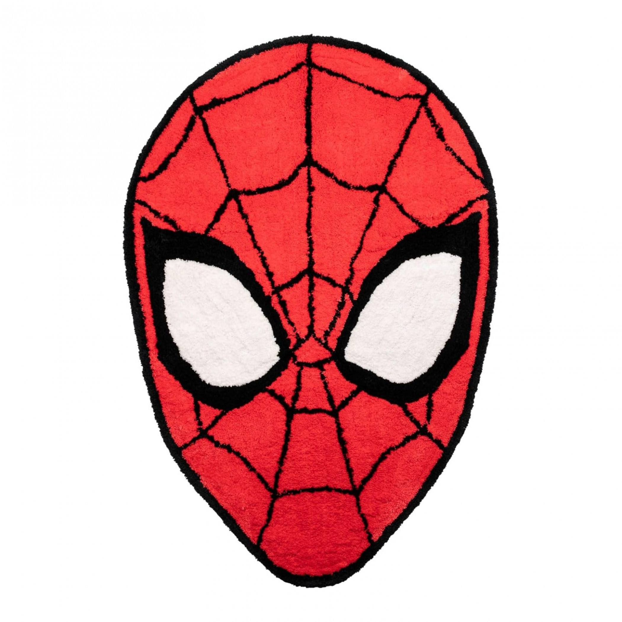 Spider-Man Mask Plush 4' x 3'  Accent Rug, Red