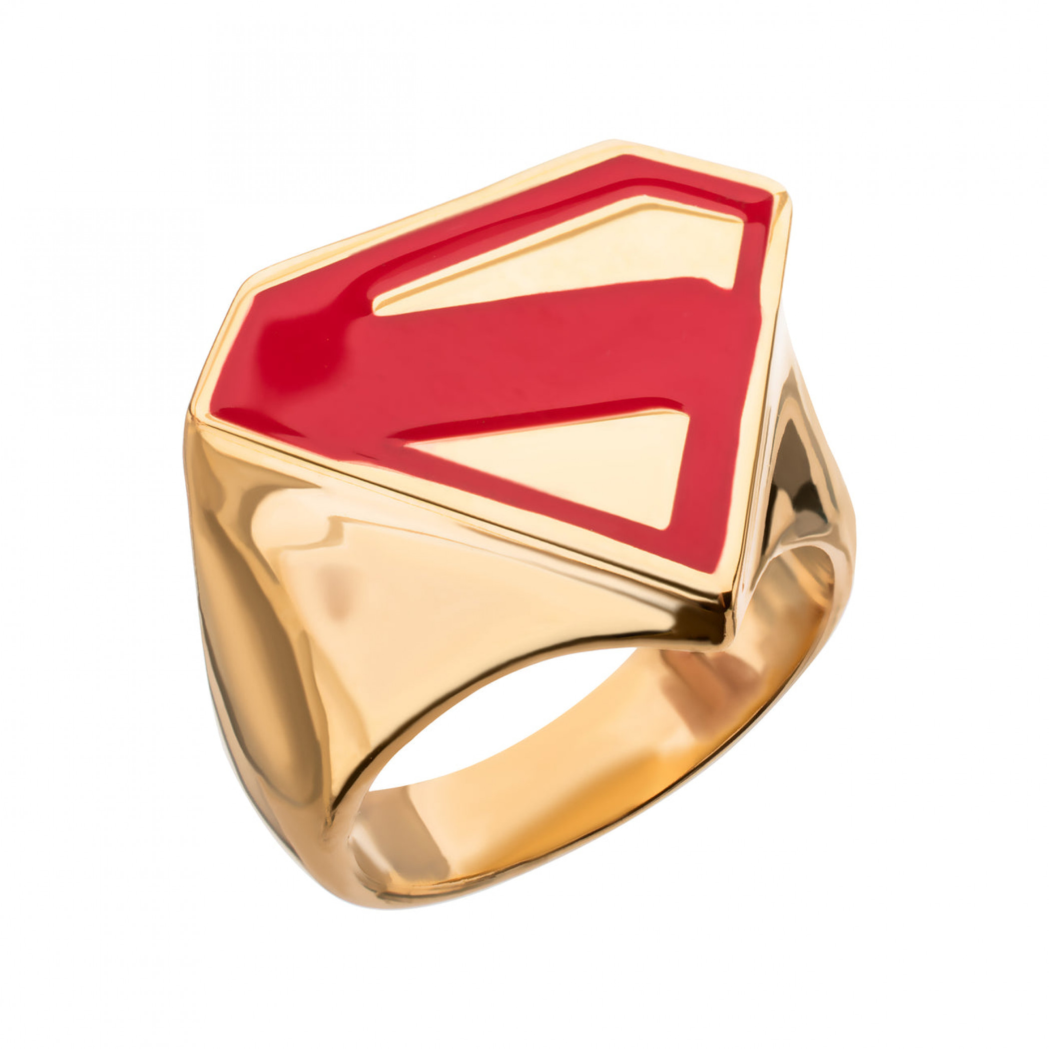 Superman Logo Signet Ring, Gold