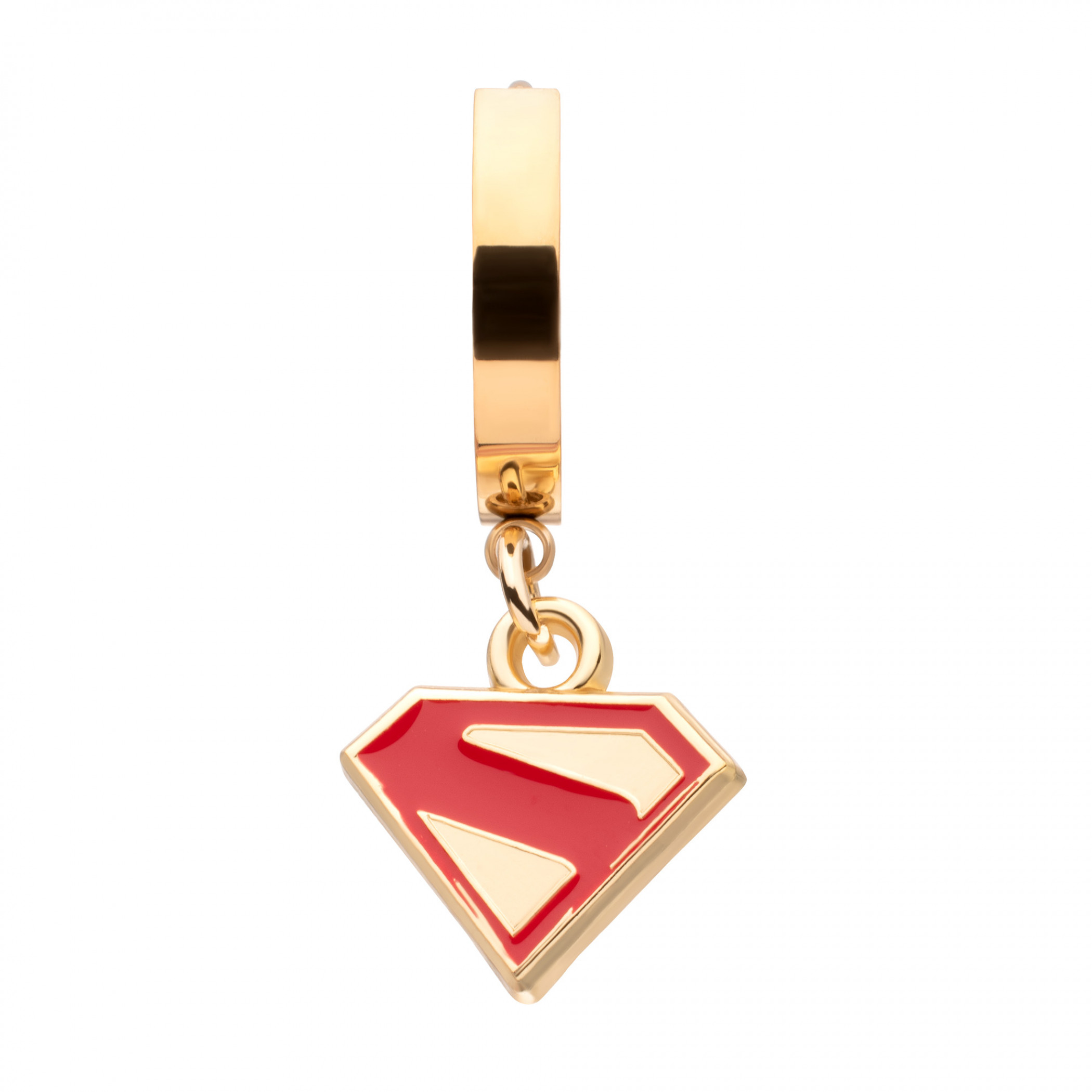 Superman James Gunn Logo Stainless Steel Huggie Earring, Multi-Color