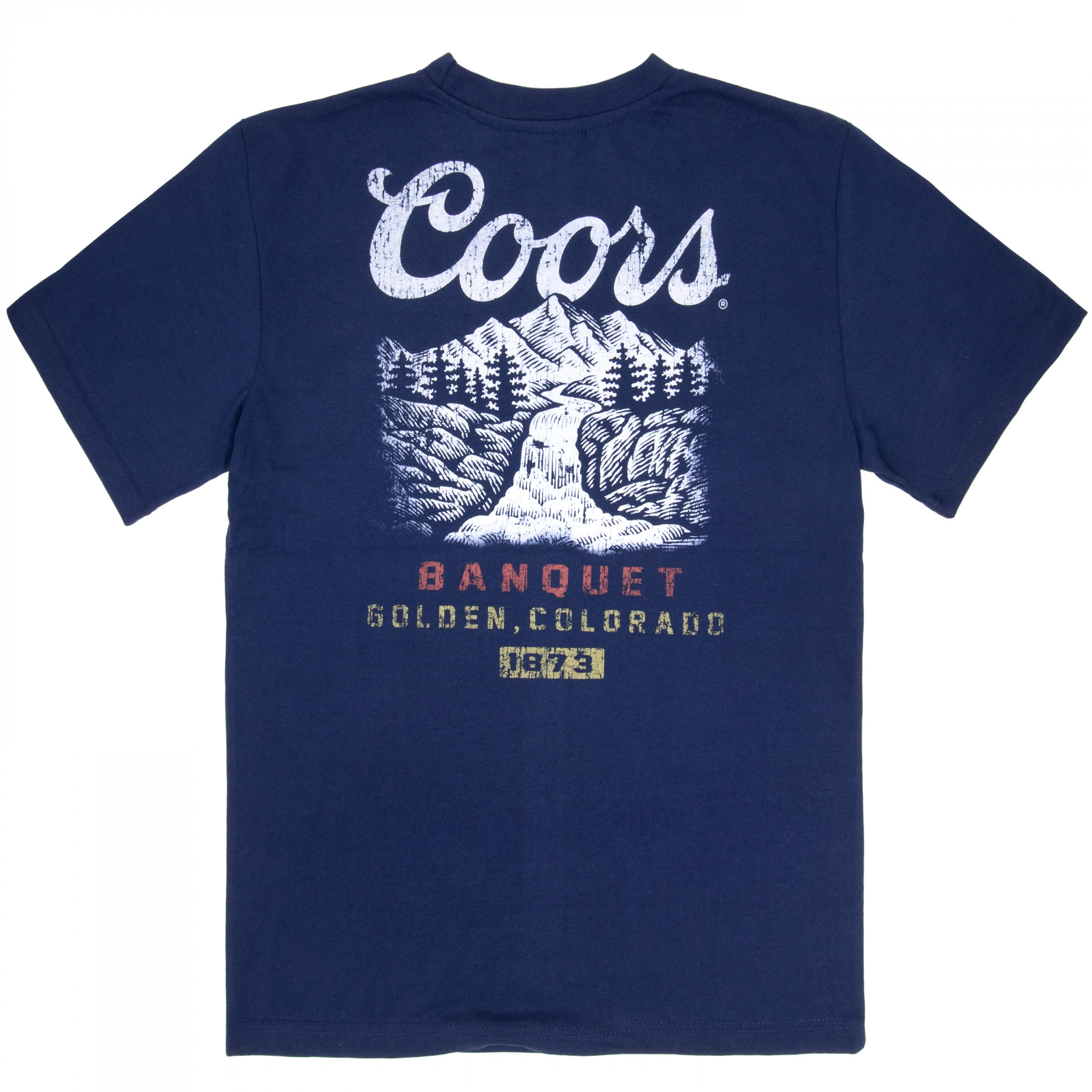 Coors Banquet Mountain Premium Super Soft Heavyweight Front and Back Print T-Shirt