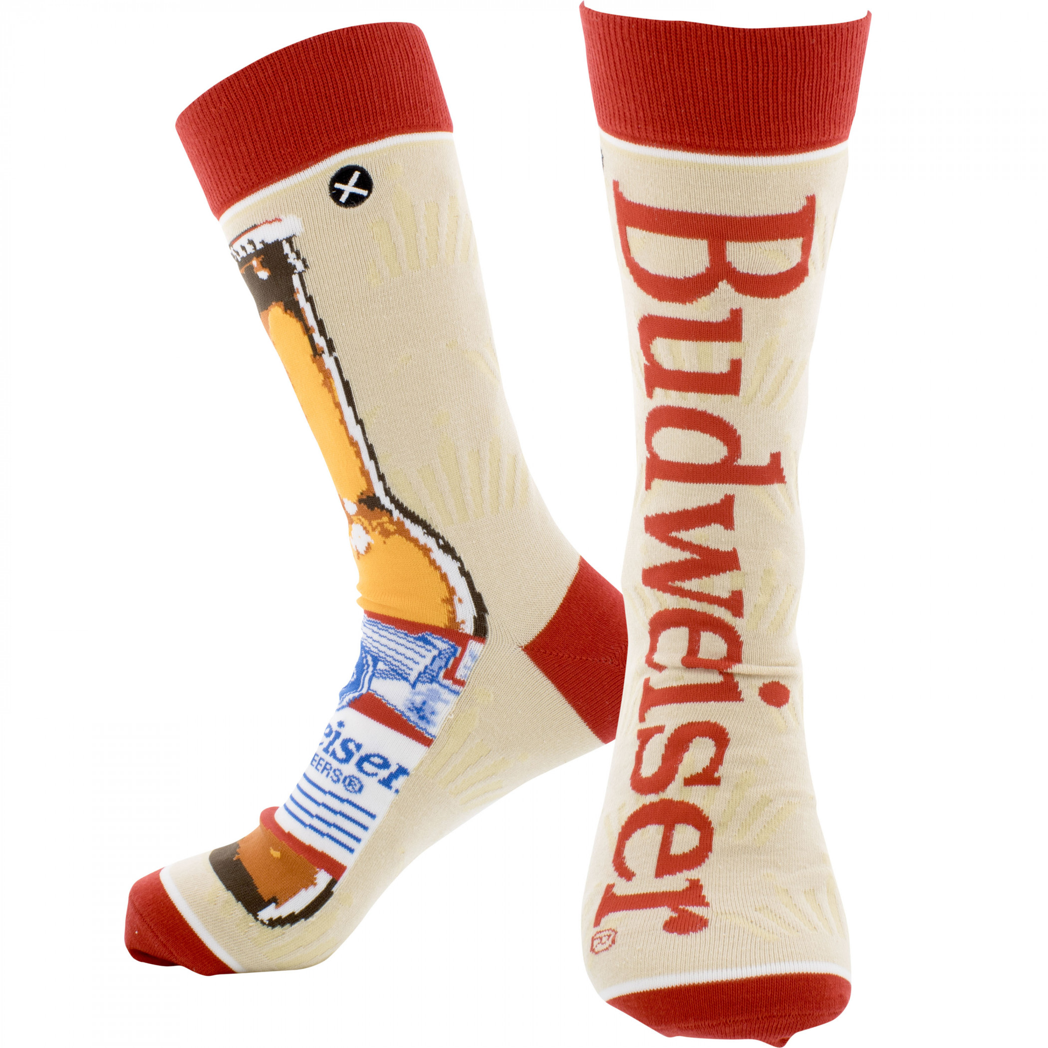 Budweiser Split Bottle and Logo Crew Socks