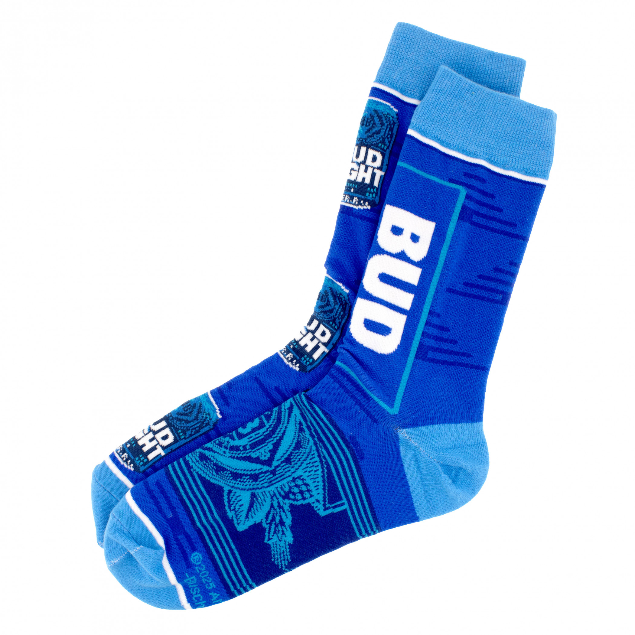 Bud Light Split Bottle and Logo Crew Socks