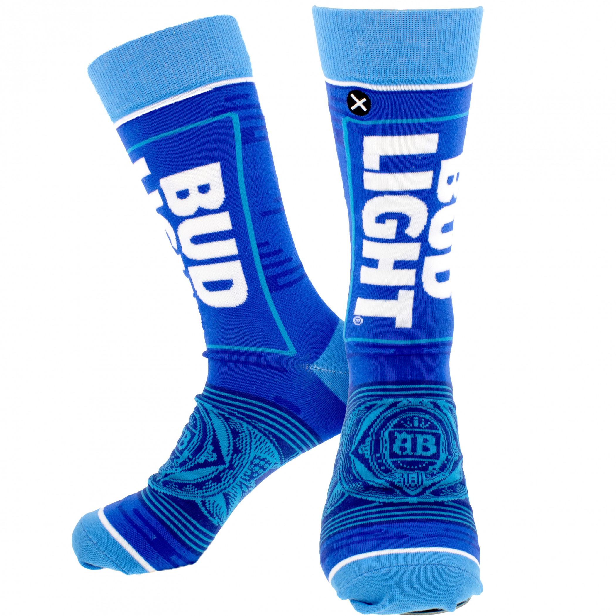 Bud Light Split Bottle and Logo Crew Socks