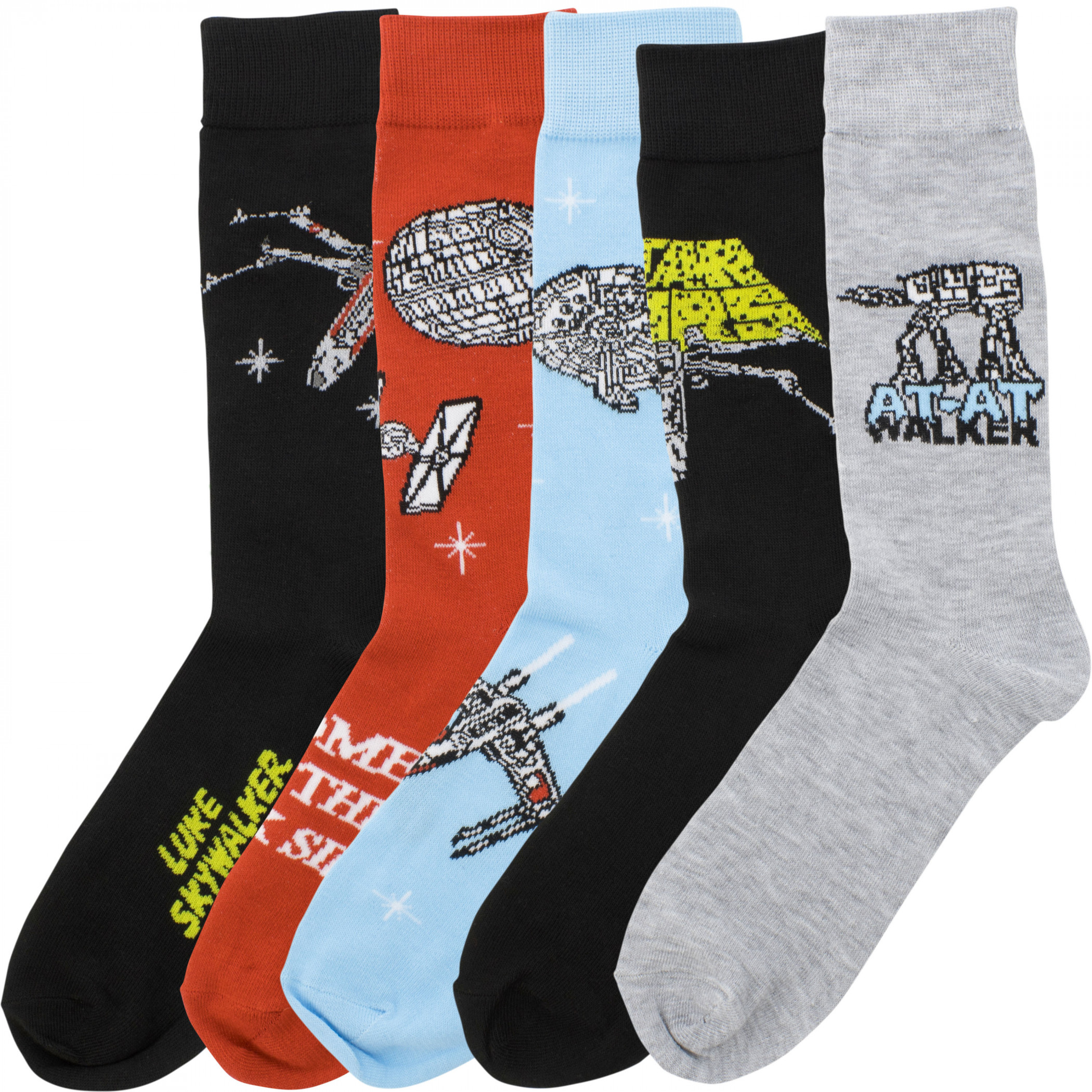Star Wars Spaceships 5-Pair Pack of Crew Socks, Multi-Color