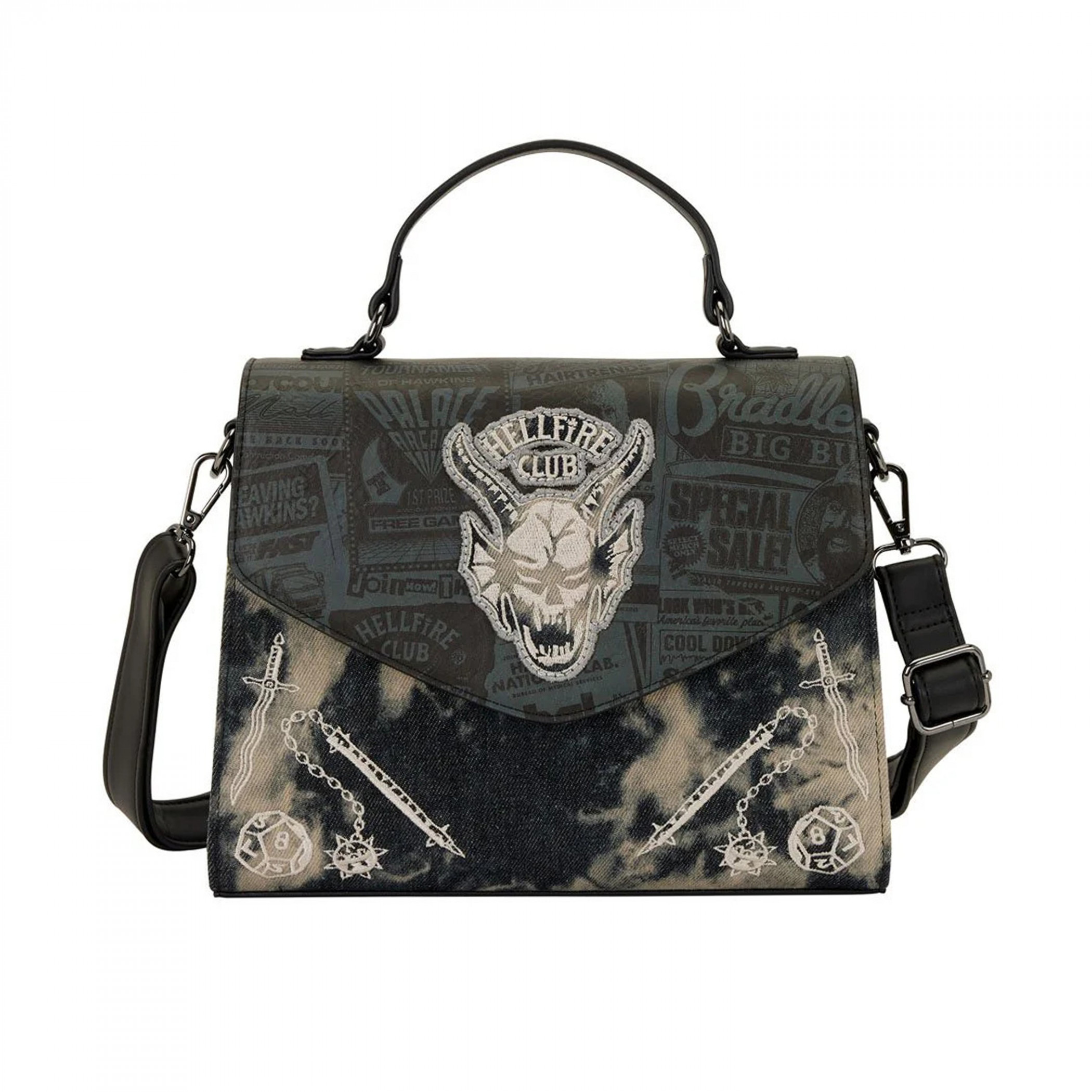 Stranger Things Hellfire Club Cross Body Bag By Loungefly, Black