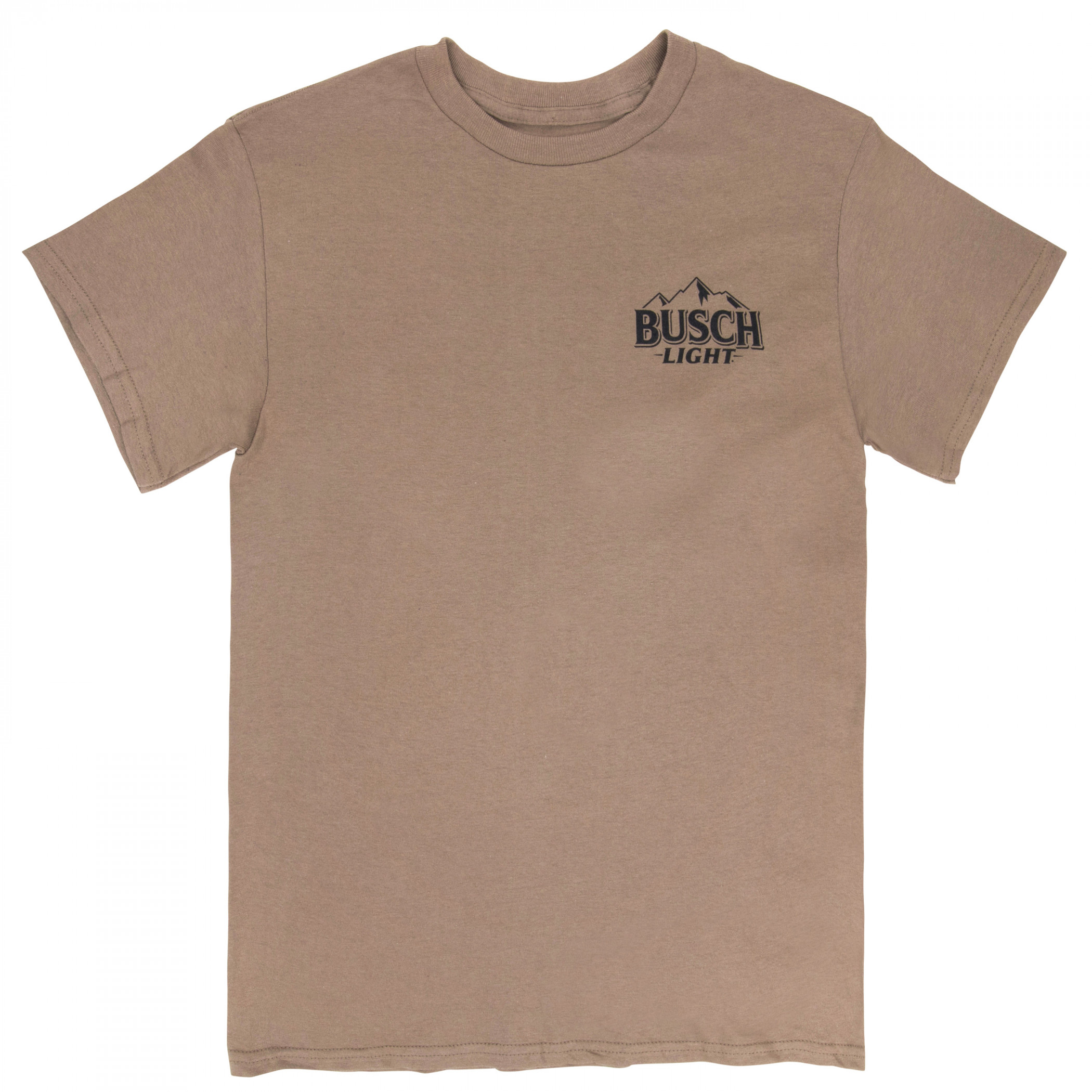 Busch Light Mountain Labrador Brown Front and Back Print T-Shirt
