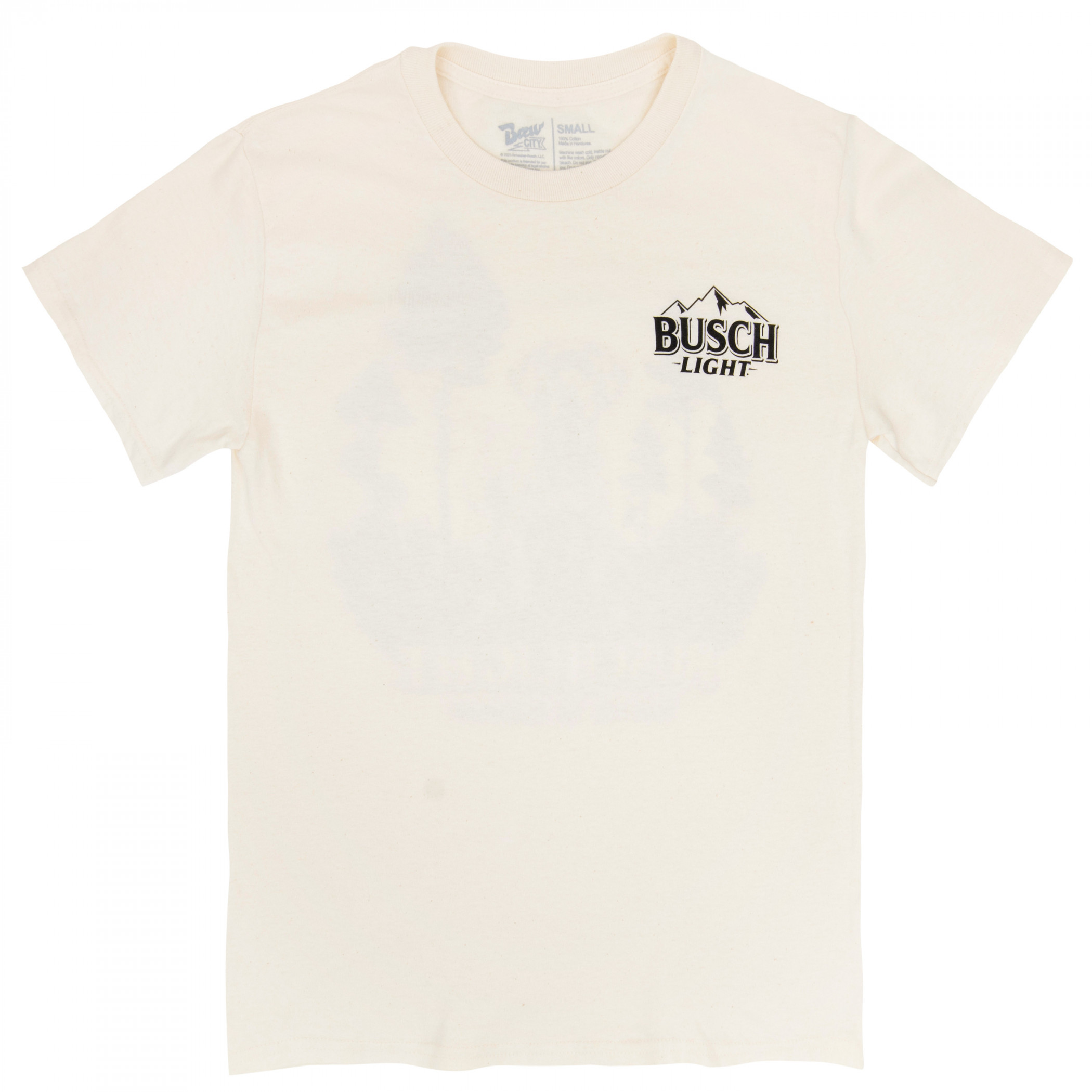 Busch Light Mountain Labrador White Front and Back Print T-Shirt