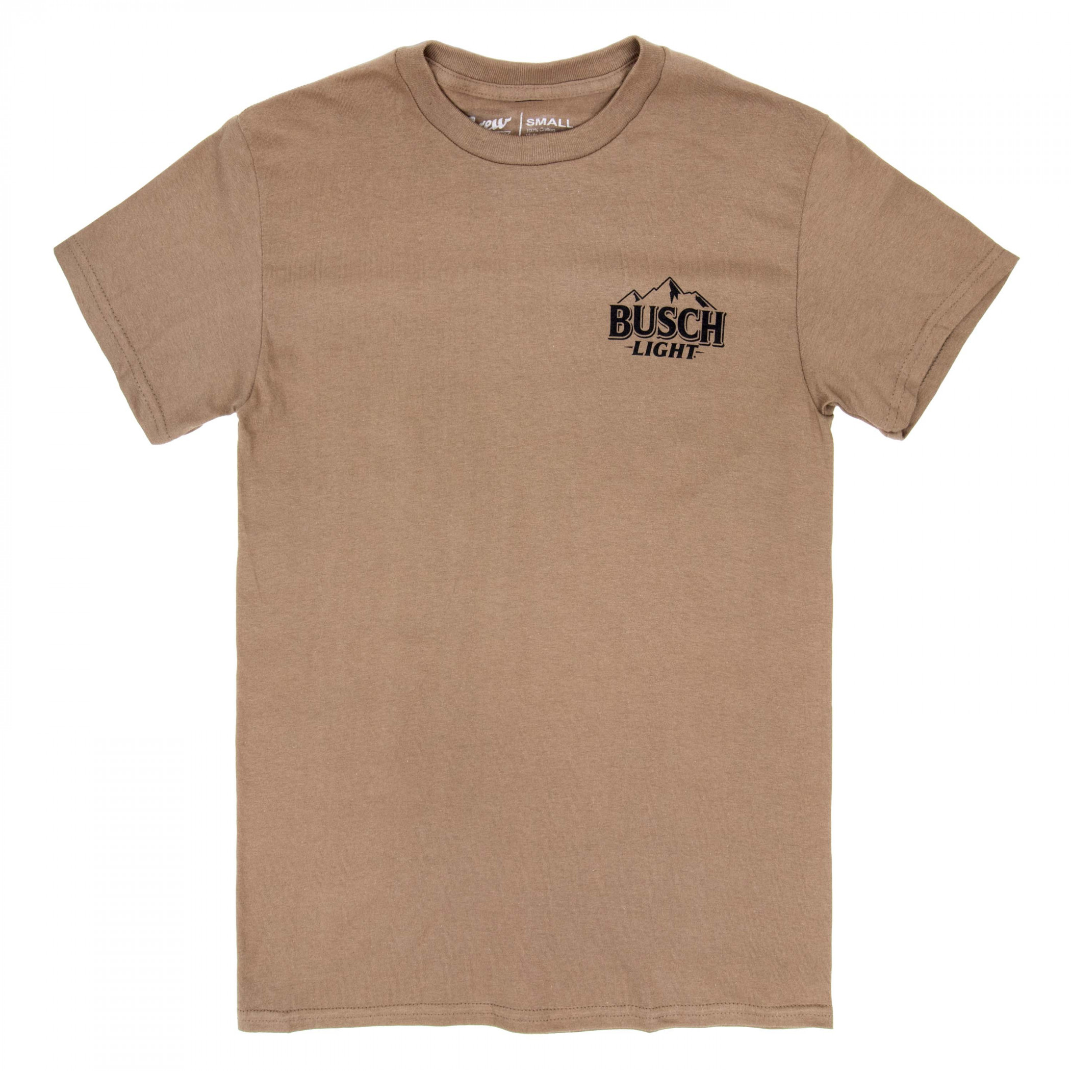 Busch Light Wildlife Bear Front and Back Print T-Shirt