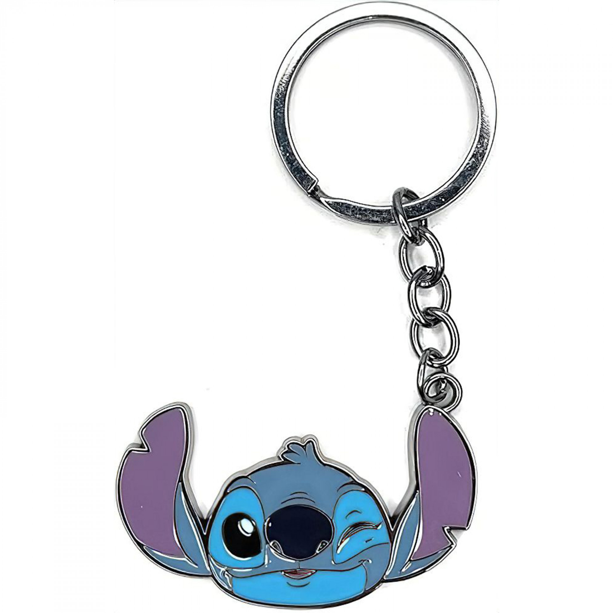 Lilo and Stitch Winky Face Keychain, Blue