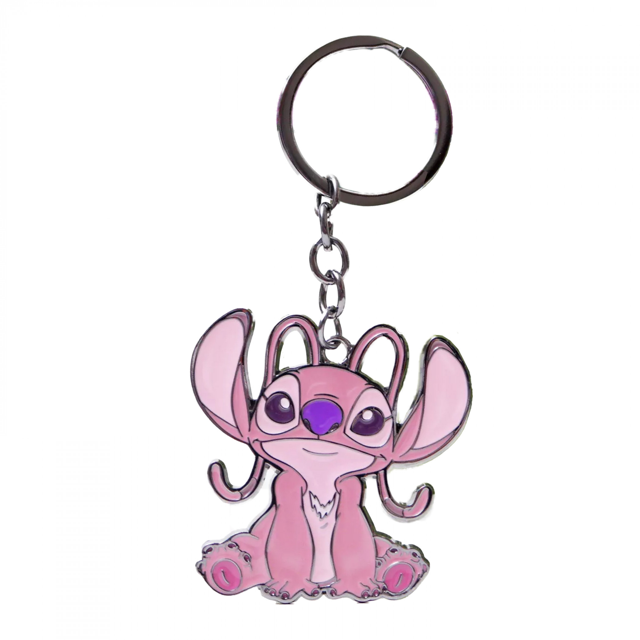 Lilo and Stitch Angel Sitting Keychain, Pink
