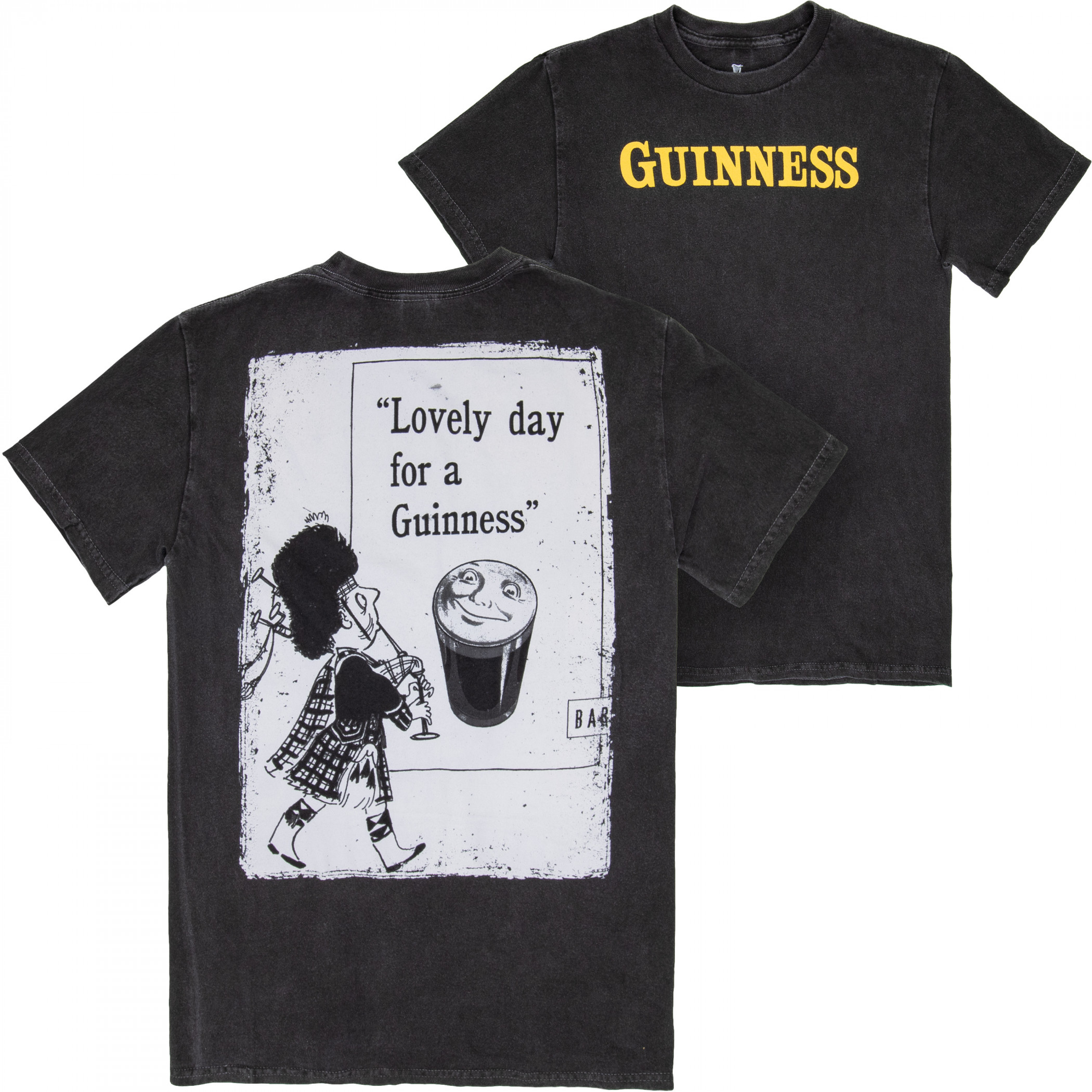 Guinness Lovely Day March Front and Back Premium Mineral Wash T-Shirt