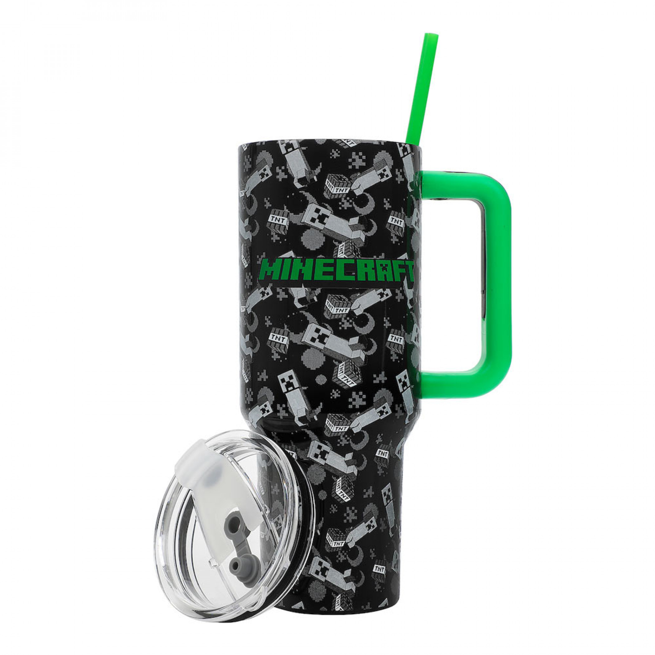 Minecraft TNT and Creepers 40oz. Stainless Steel Tumbler with Straw, Multi-Color