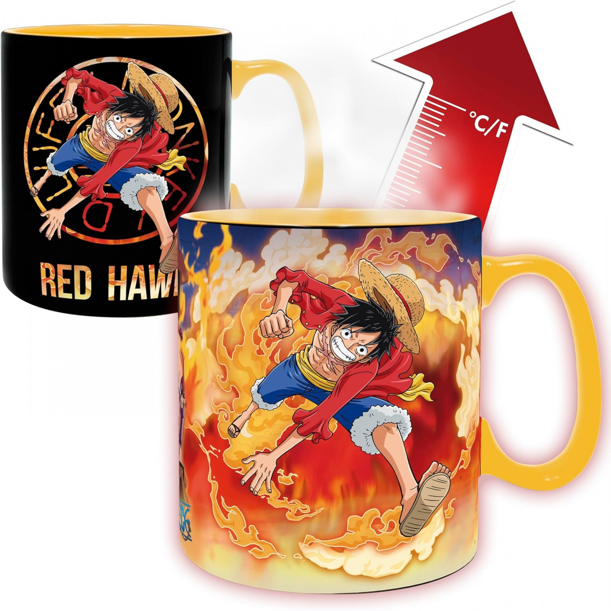 One Piece Luffy and Sabo Heat Change 16oz. Mug, Multi-Color