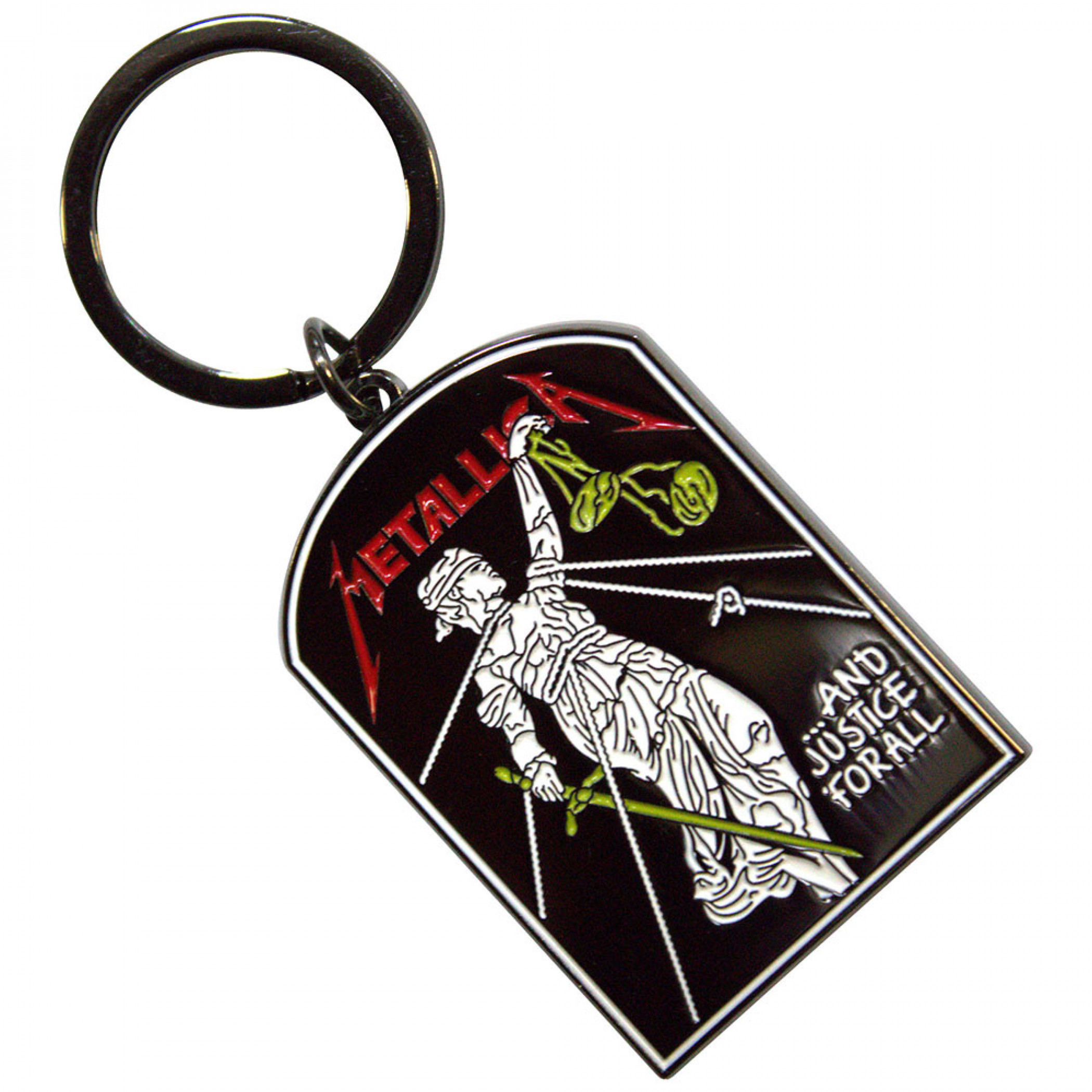 Metallica And Justice For All Tombstone Enamel Keychain