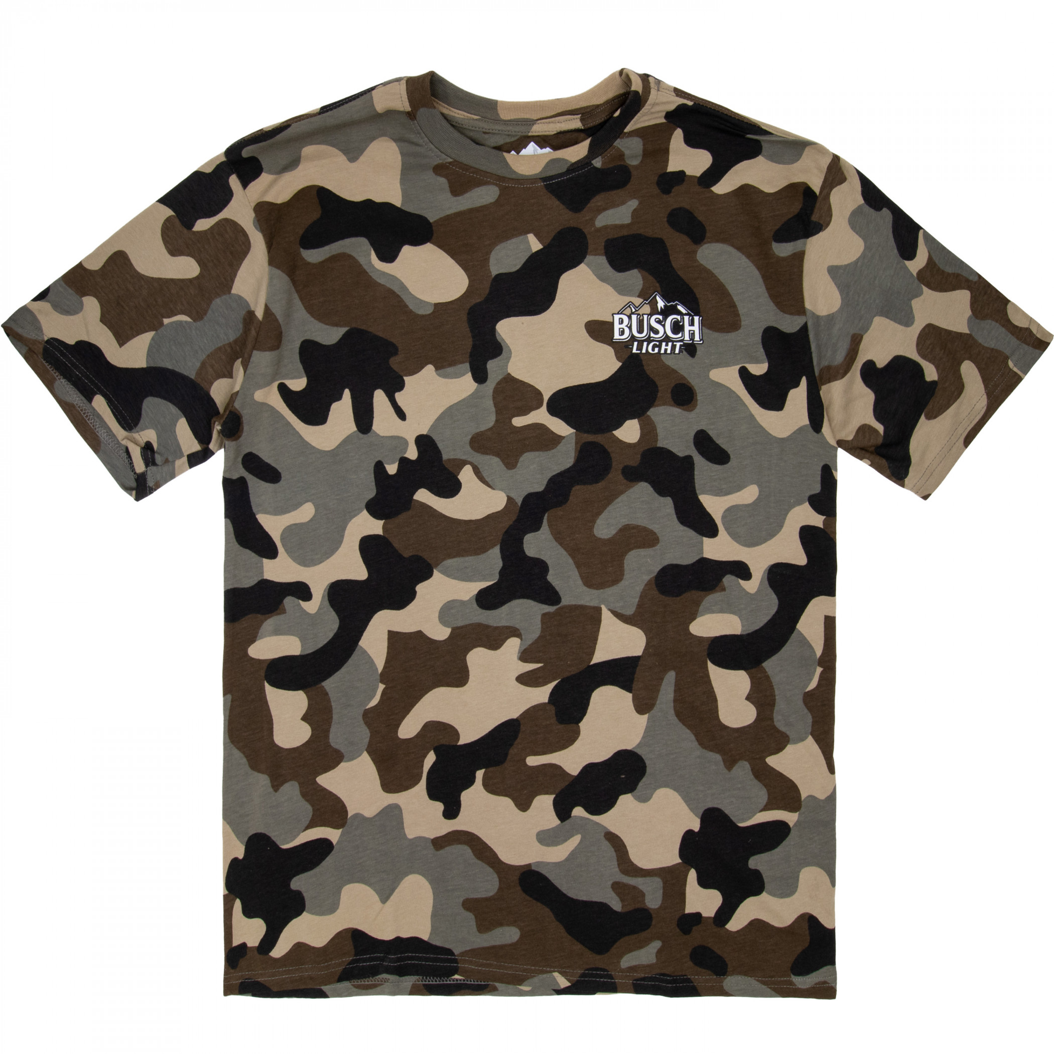 Busch Beer Hunting Since 1955 Front and Back Woodland Camo T-Shirt