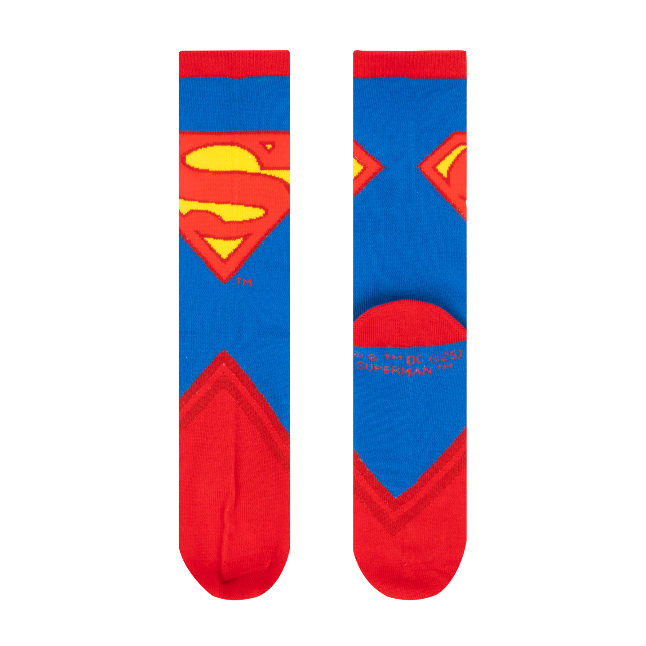 Superman Classic Logo Two Tone Crew Socks, Multi-Color
