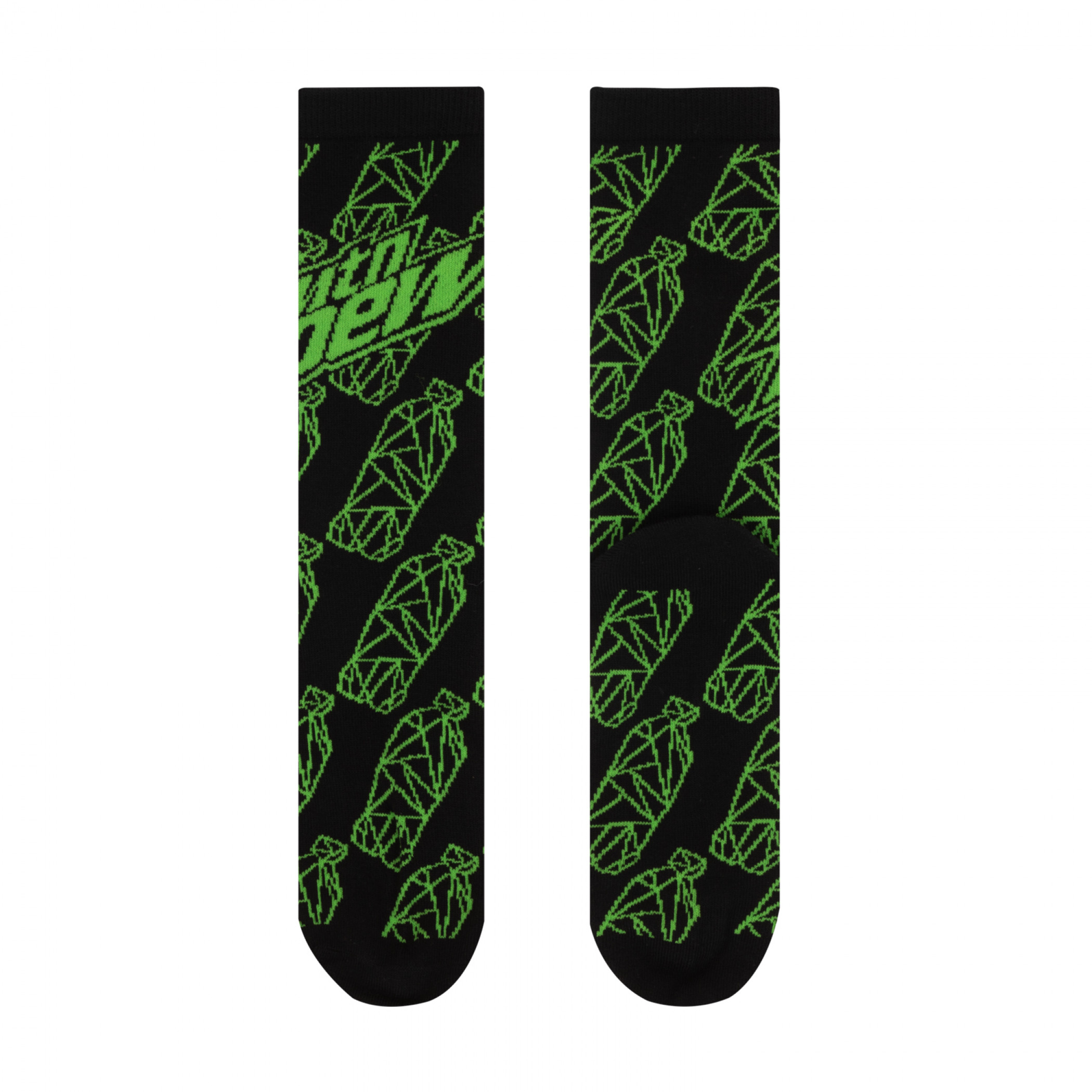 Mountain Dew Triangulated Bottles Crew Socks