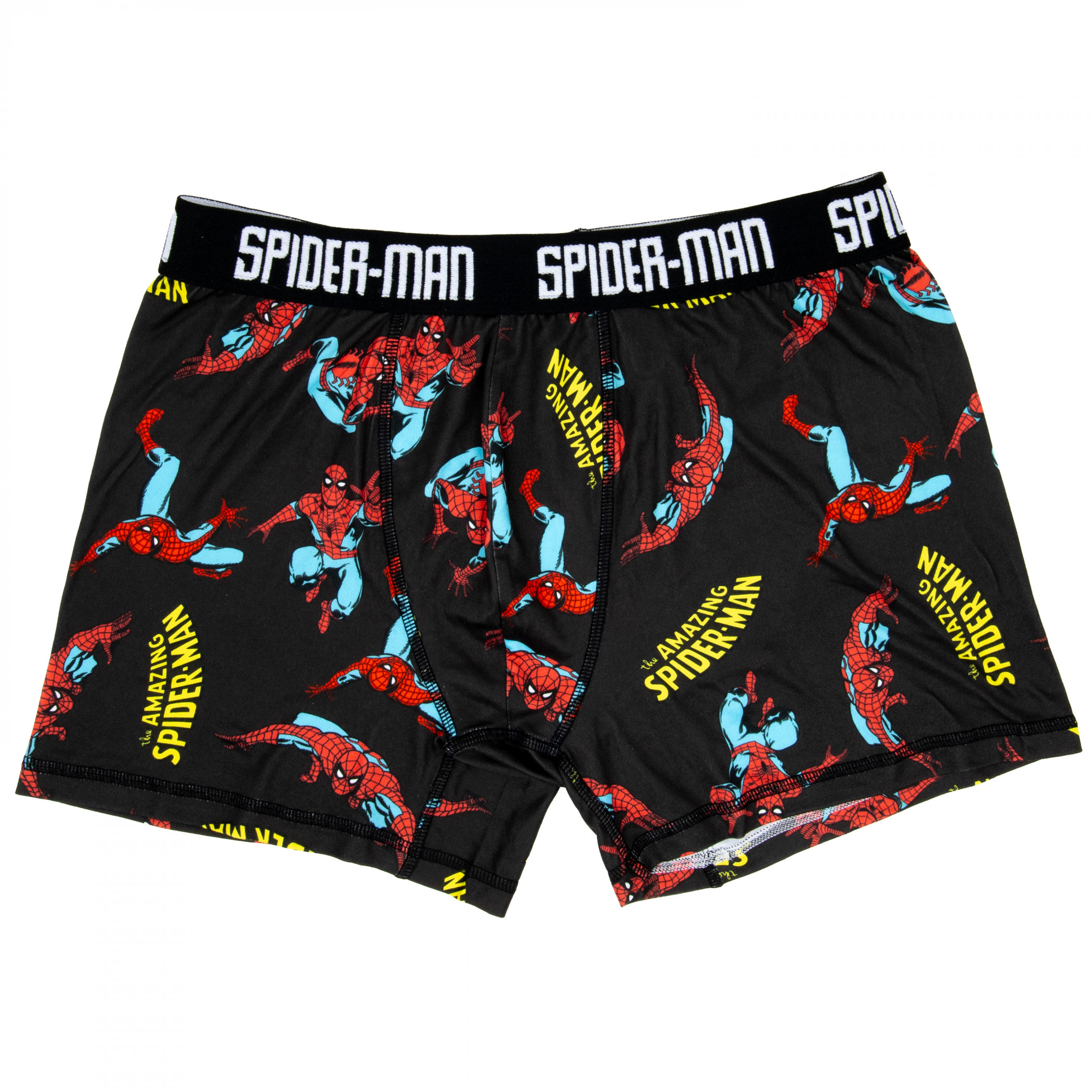 The Amazing Spider-Man Comic Print Men's Underwear Boxer Briefs, Black