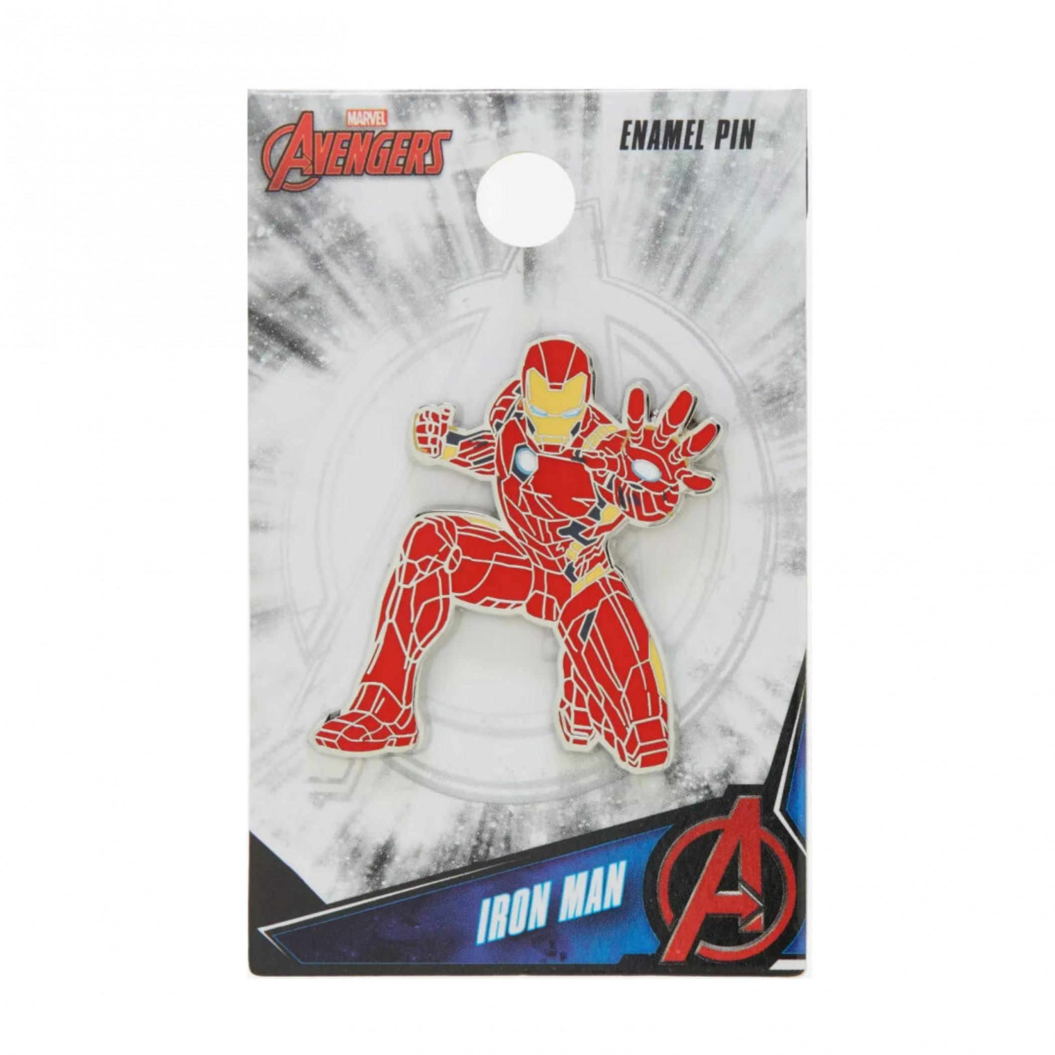 Iron Man Color Block Enamel Pin, Red