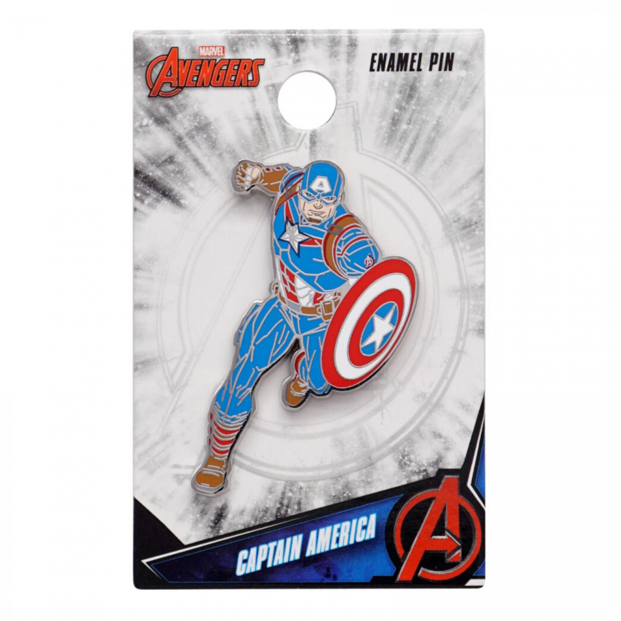 Captain America Dashing into Action Enamel Pin, Multi-Color