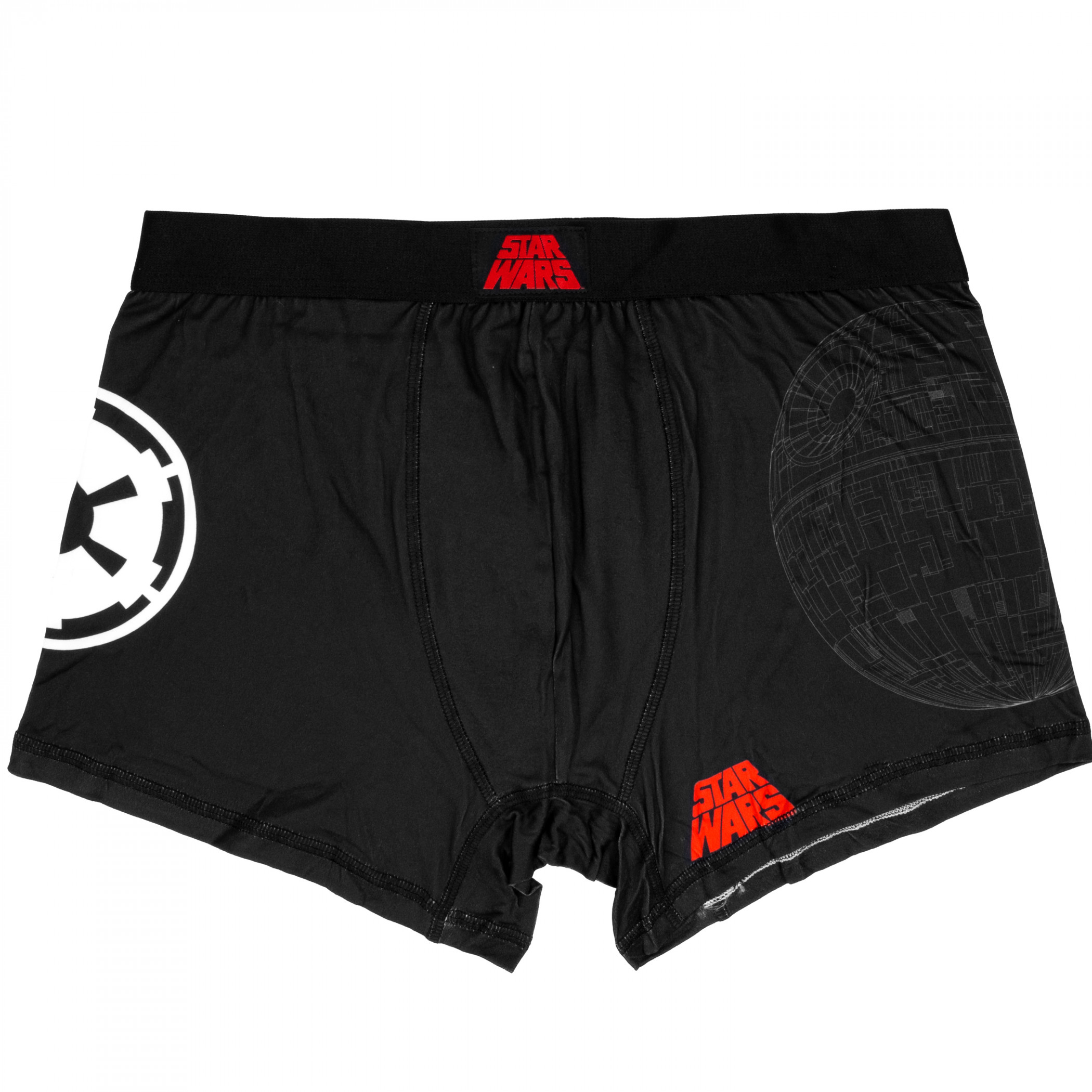 Star Wars Black on Black Death Star Men's Underwear Boxer Briefs, Black