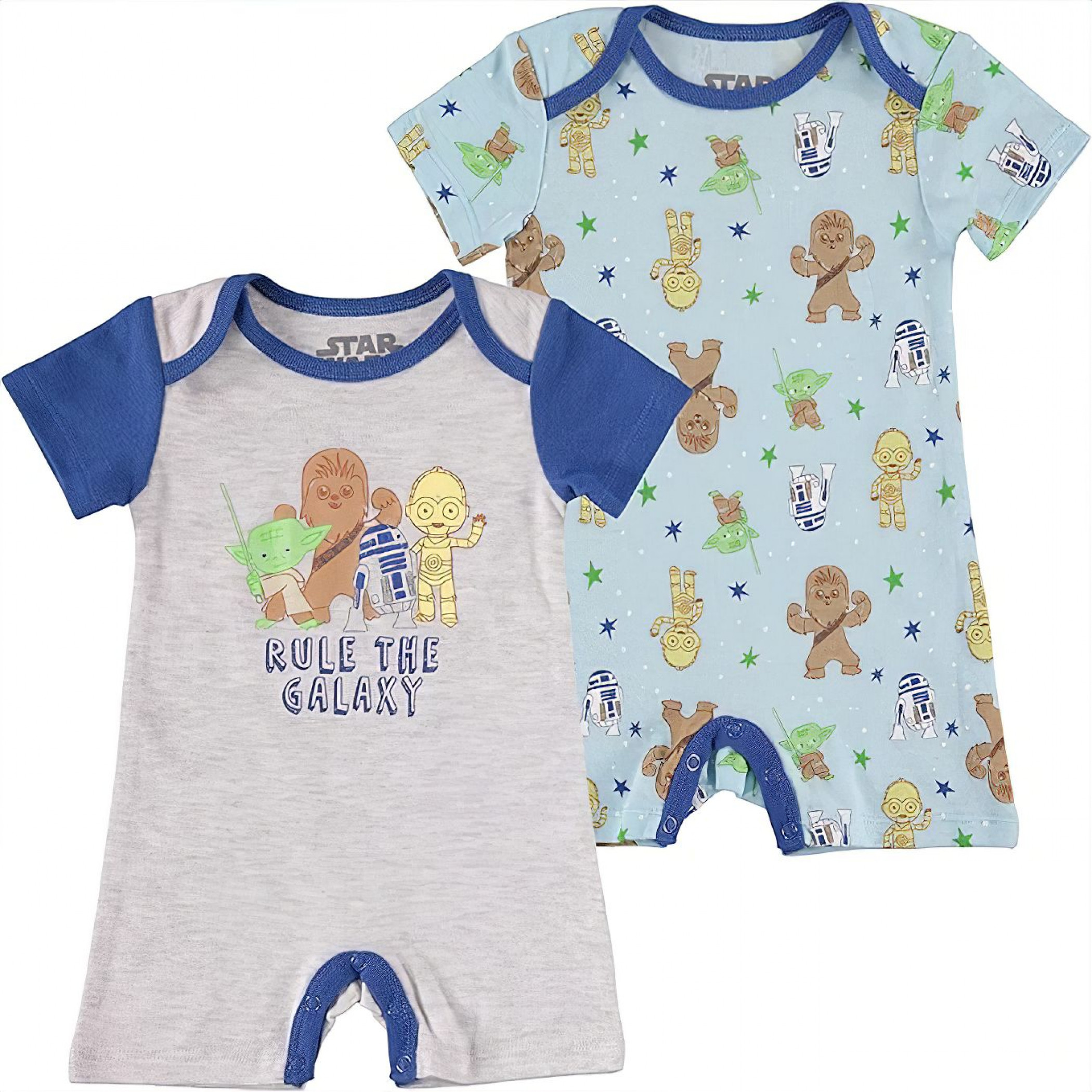 Star Wars Rule The Galaxy Infant Boy Snap Suit Rompers 2-Pack, Multi-Color