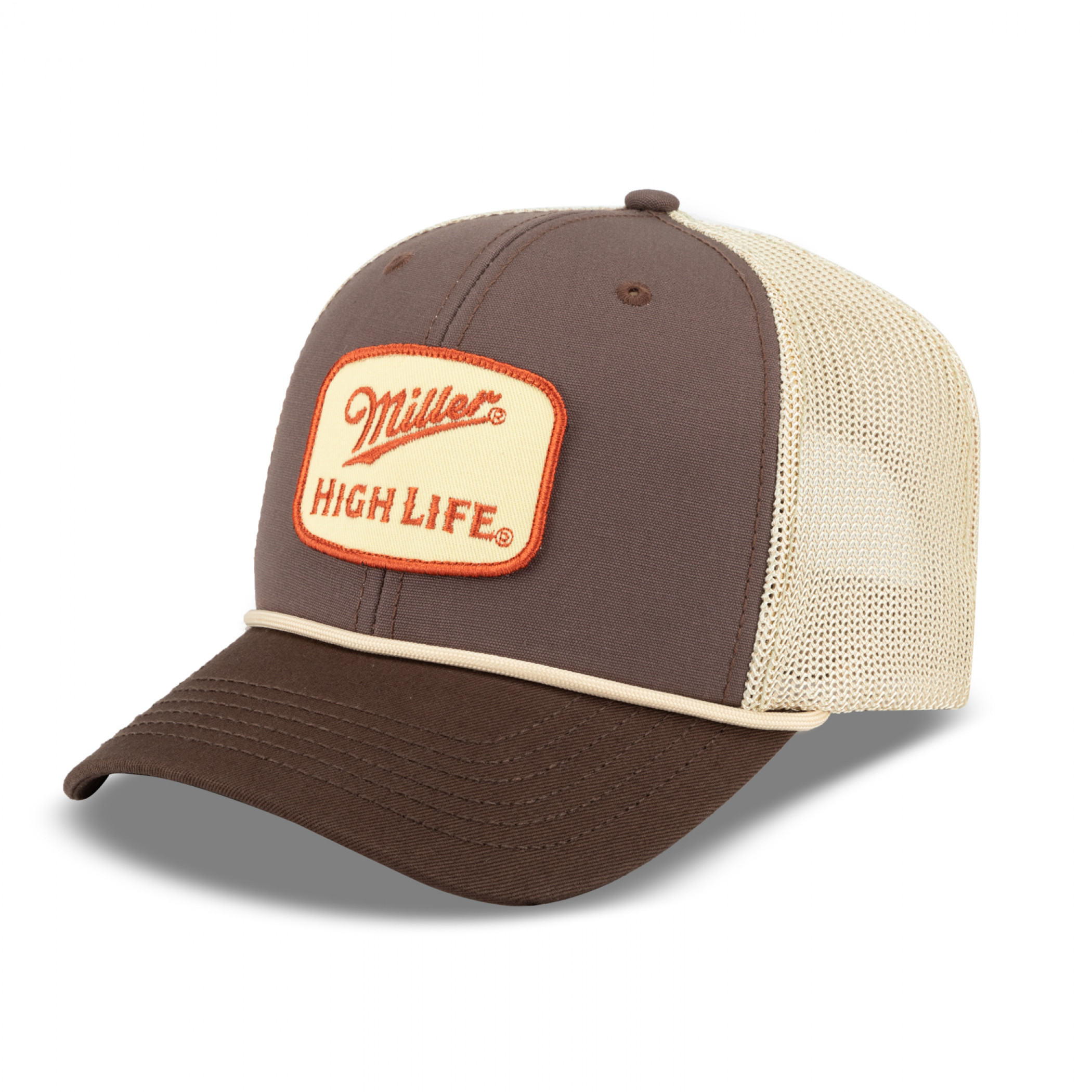 Miller High Life Logo Embroidered Patch Canvas Hat