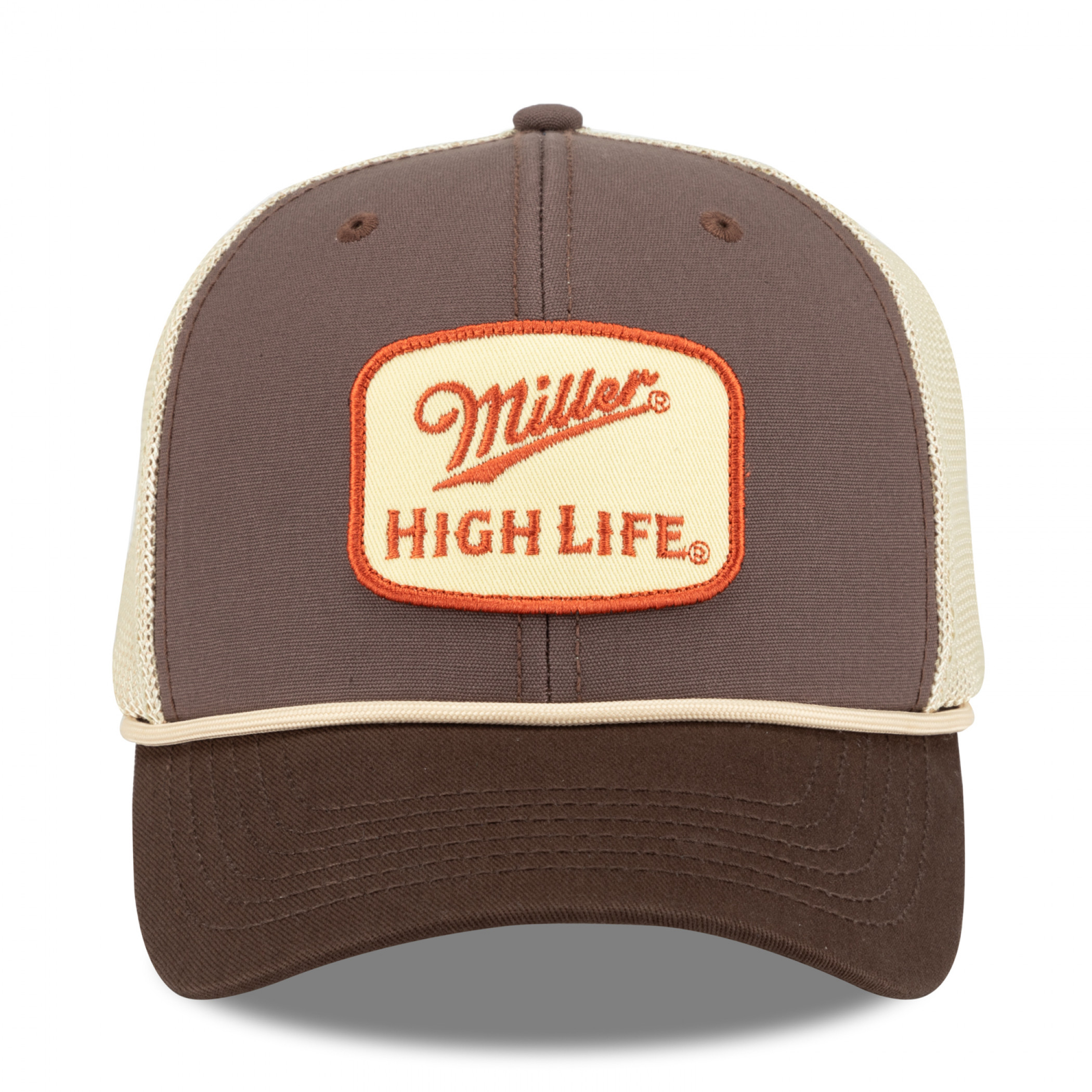 Miller High Life Logo Embroidered Patch Canvas Hat