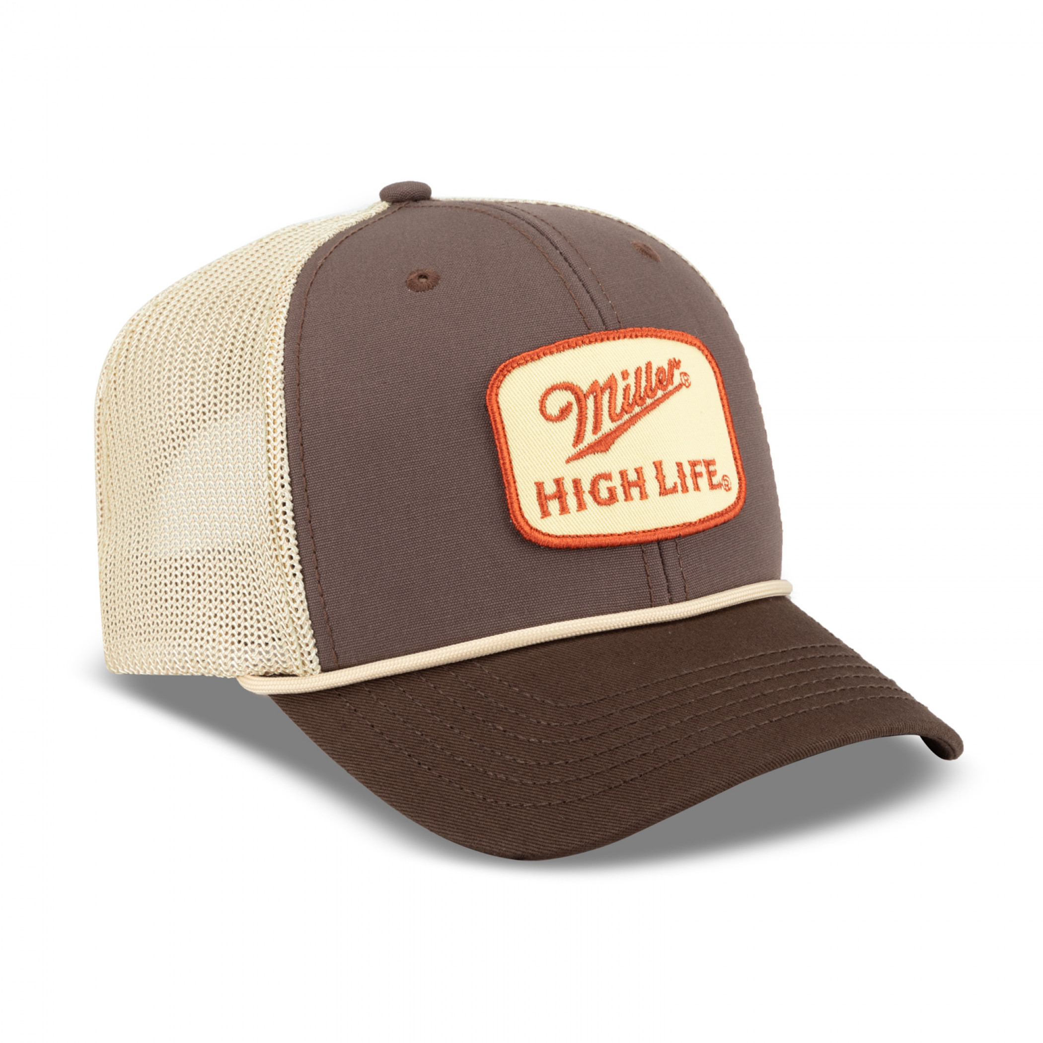 Miller High Life Logo Embroidered Patch Canvas Hat