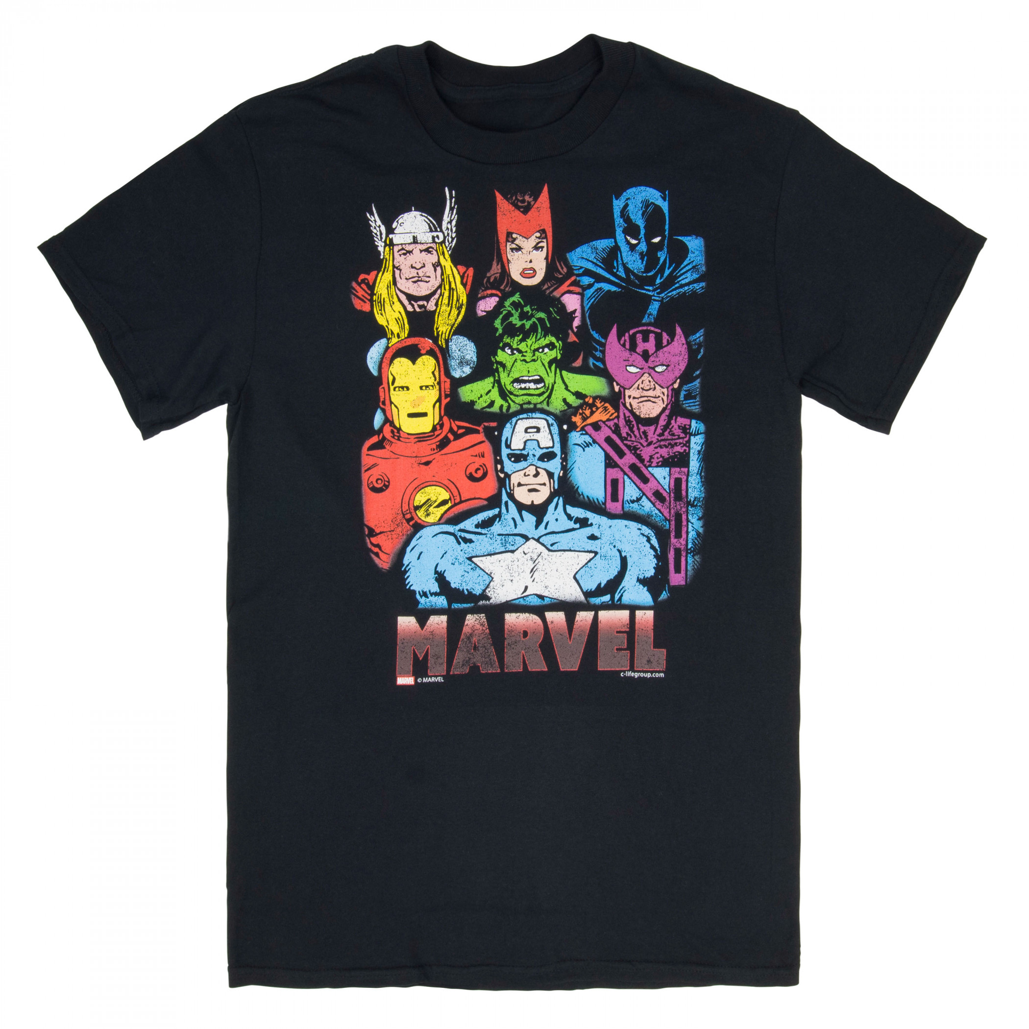 Marvel Avengers Retro T-Shirt, Black