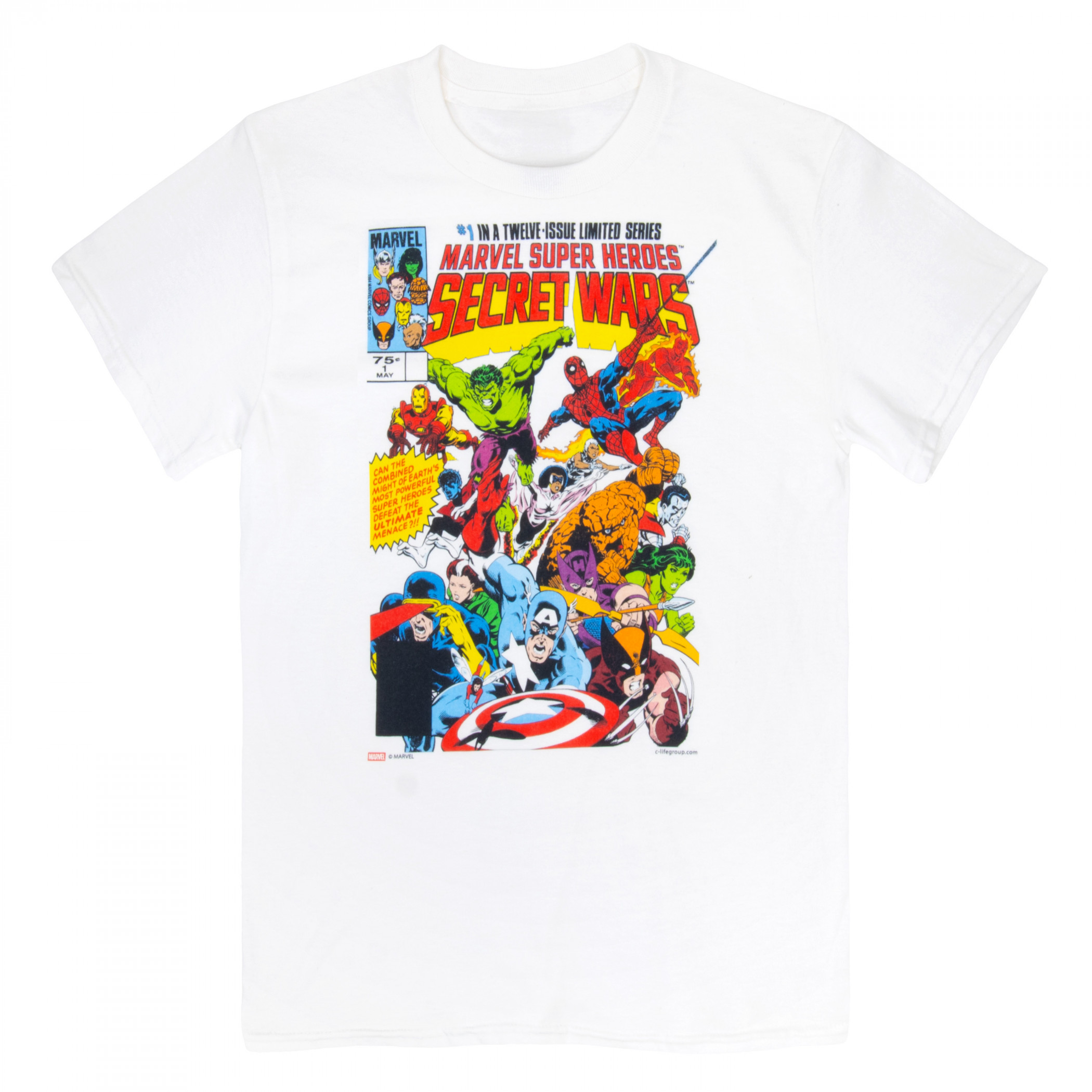 Marvel Comics Secret Wars #1 Comic Cover T-Shirt, White