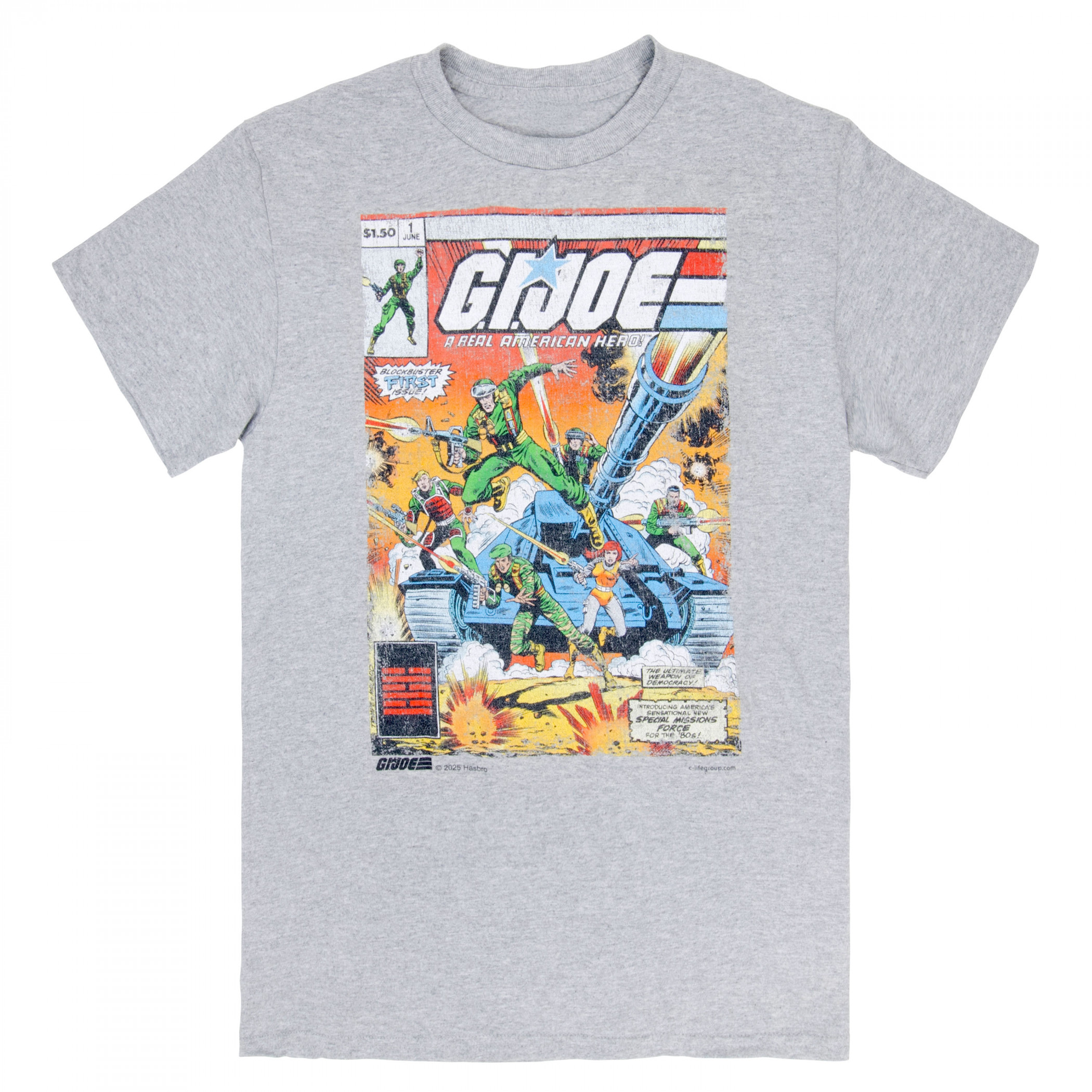 G.I. Joe #1 Comic Cover T-Shirt, Grey