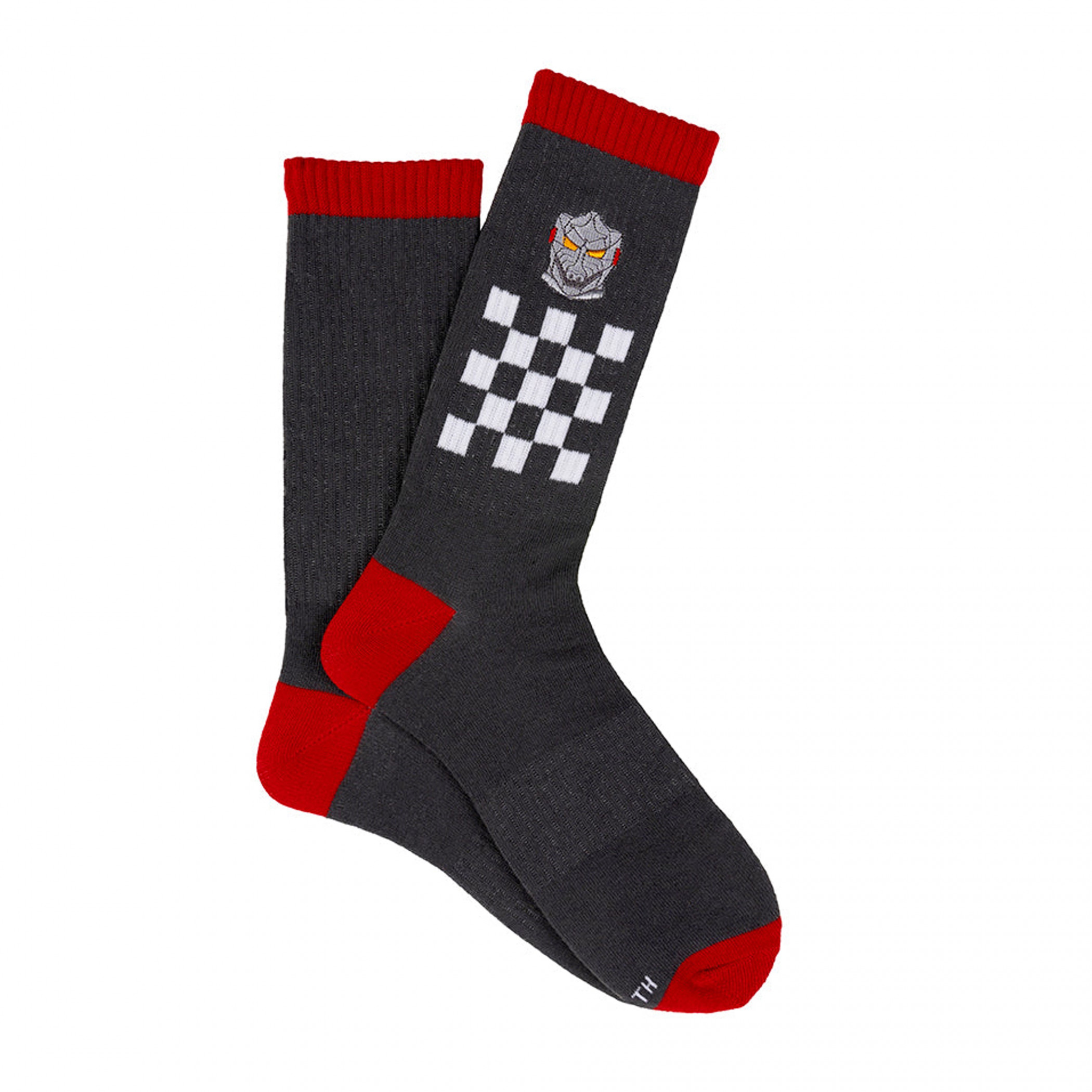 Mechagodzilla Embroidered Crew Socks, Black