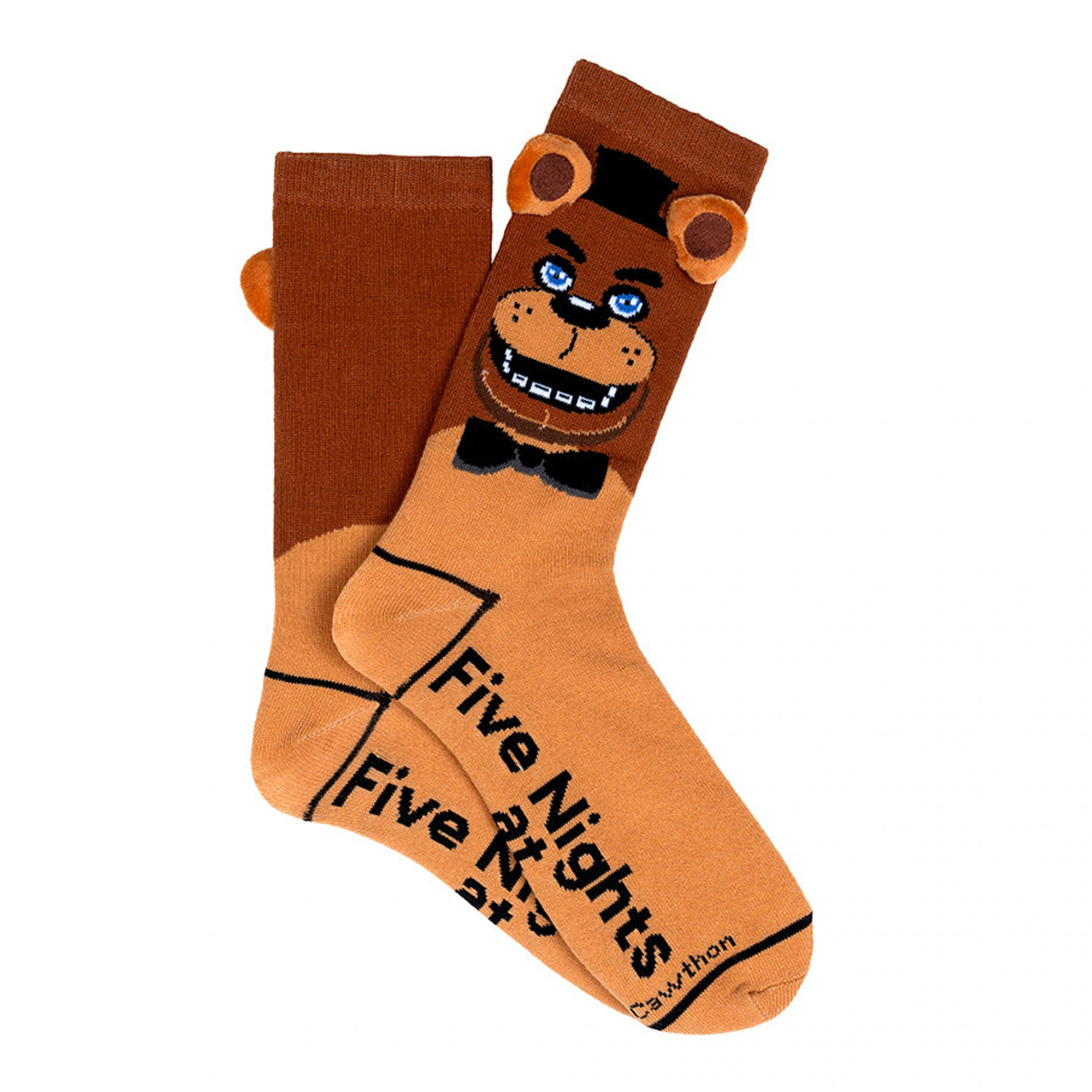 Five Nights at Freddy's 3-D Ears Crew Socks, Multi-Color