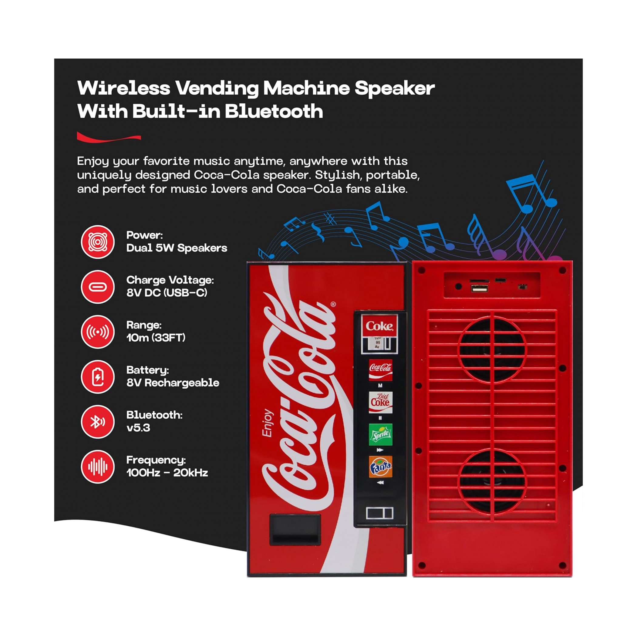 Coca-Cola Vending Machine Bluetooth Speaker