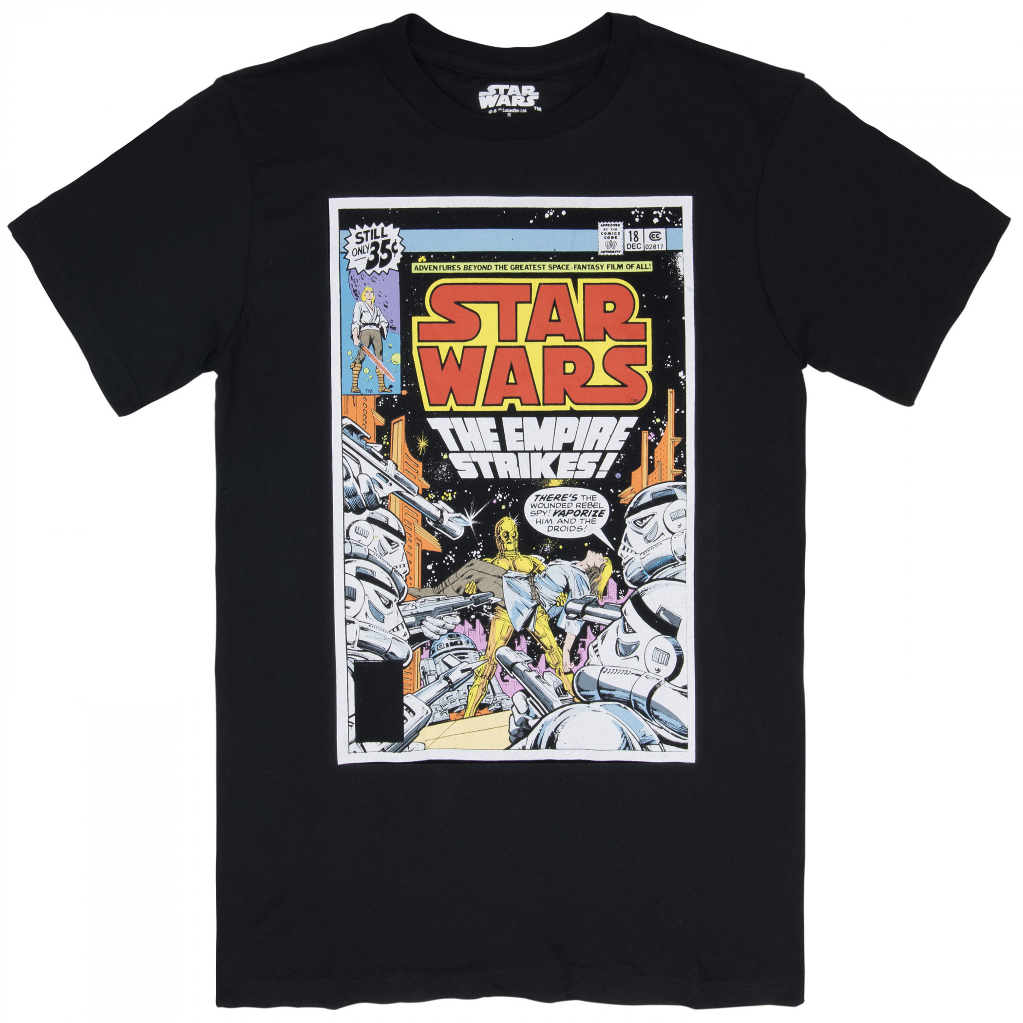 Star Wars The Empire Strikes Comic Cover T-Shirt, Black