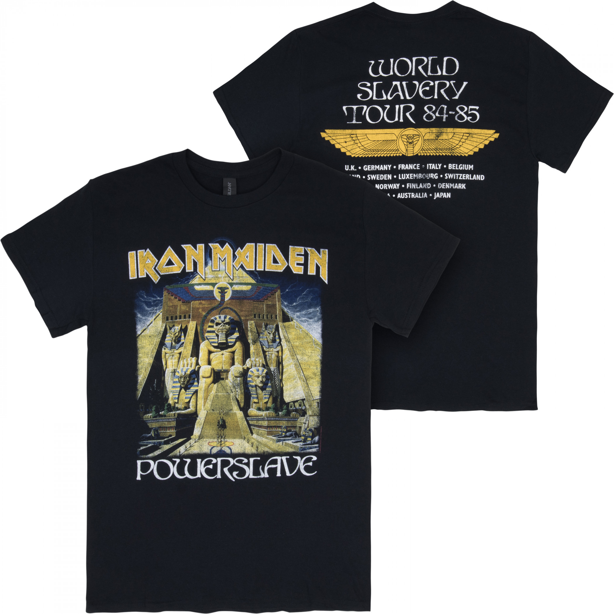 Iron Maiden Powerslave World Slavery Tour Front and Back Print T-Shirt