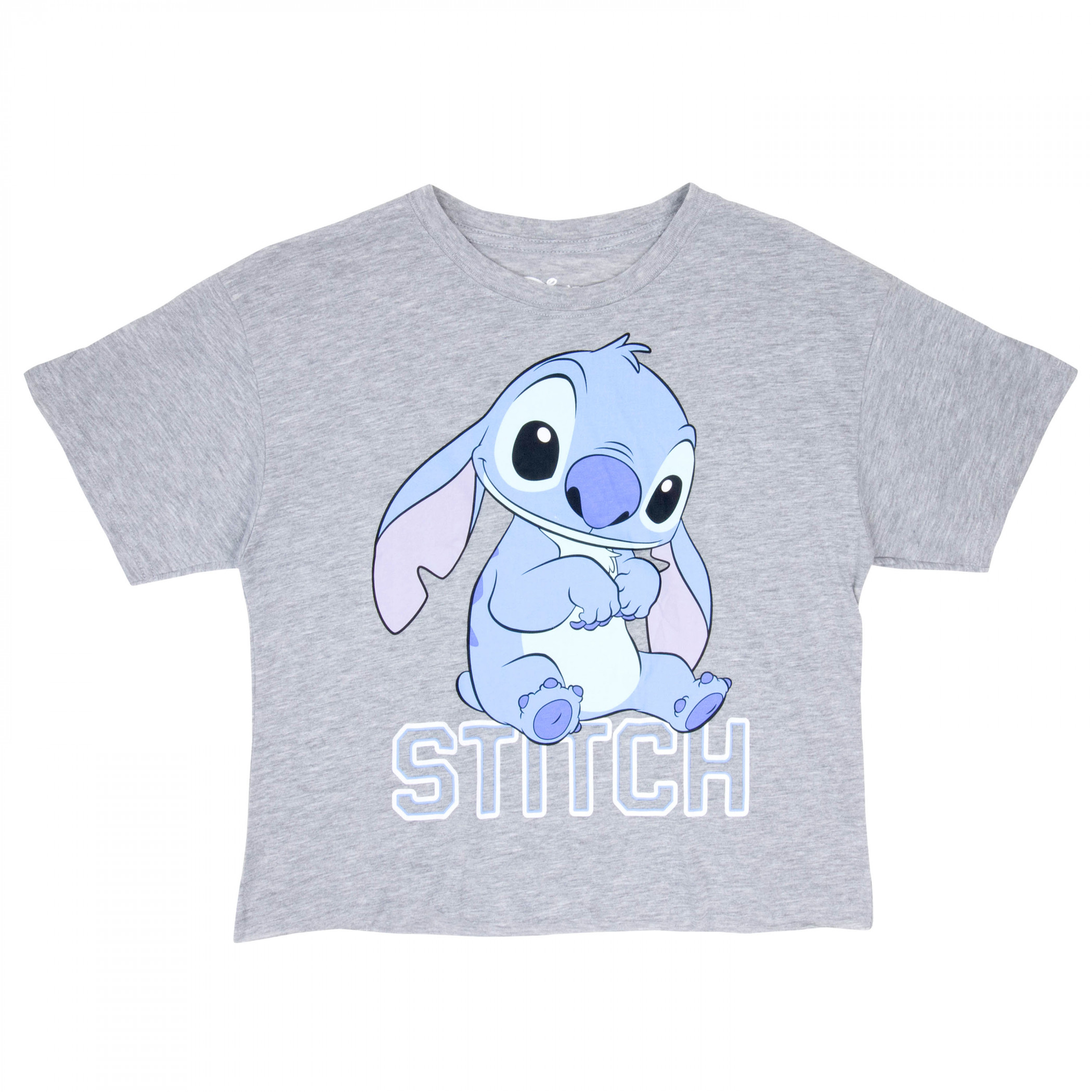 Lilo & Stitch Sitting Stitch Junior T-Shirt, Grey