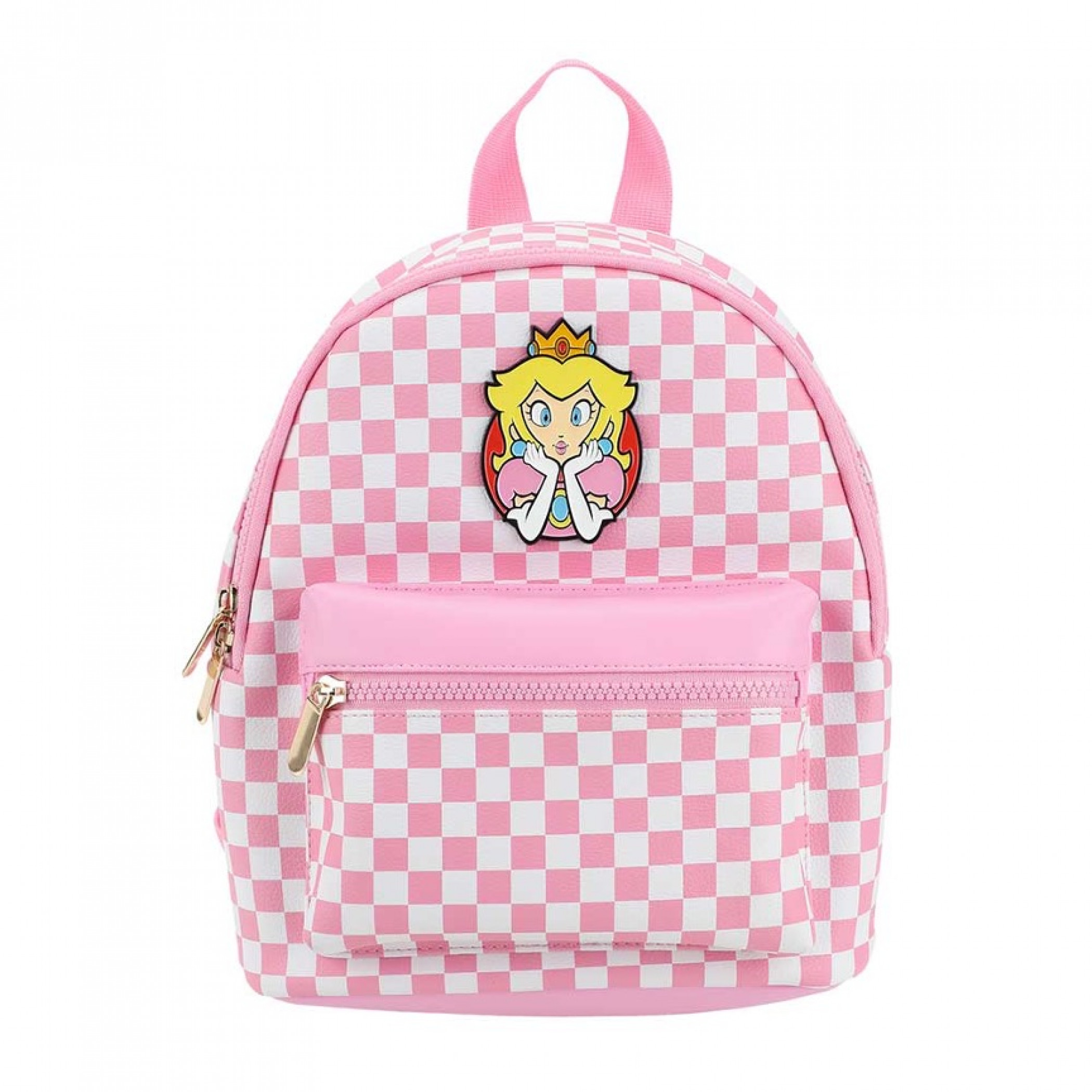 Super Mario Princess Peach Checkered Mini Backpack, Multi-Color