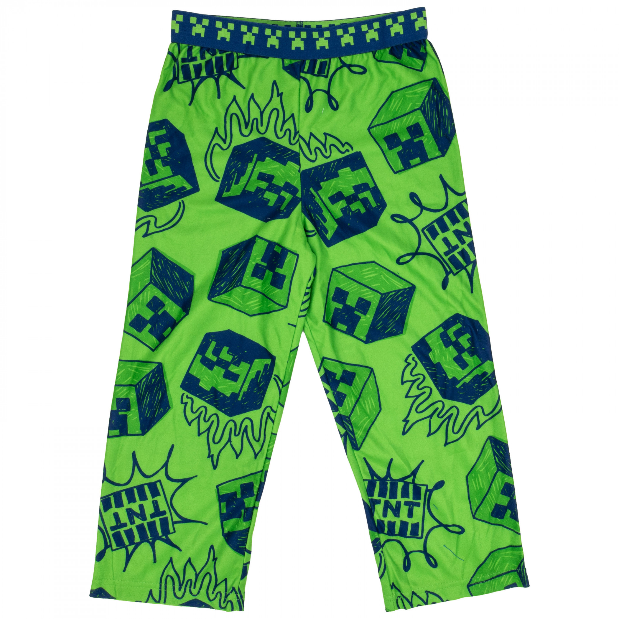 Minecraft TNT and Mobs Boy's Sleep Pants, Green