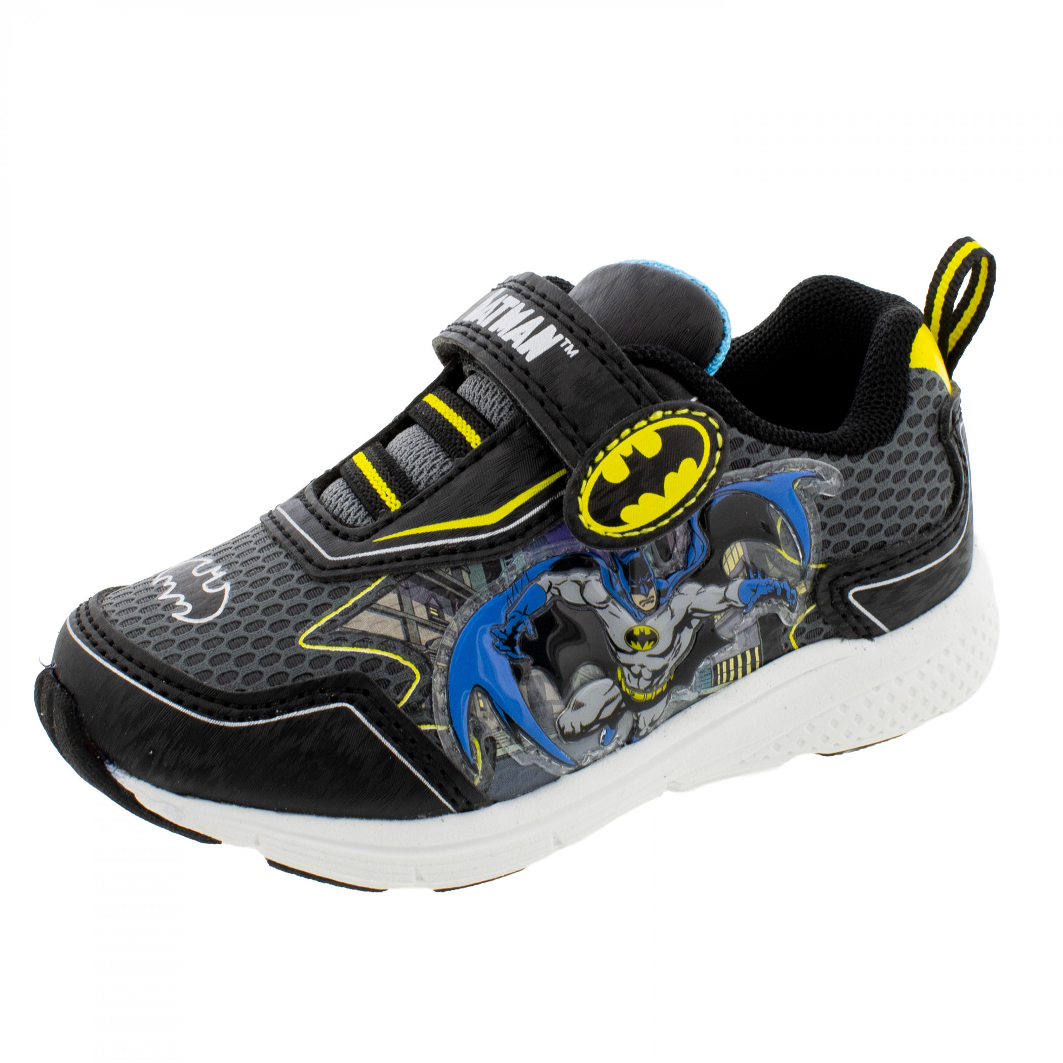 Batman Over Gotham Slip-on Laceless Kid's Sneakers, Black