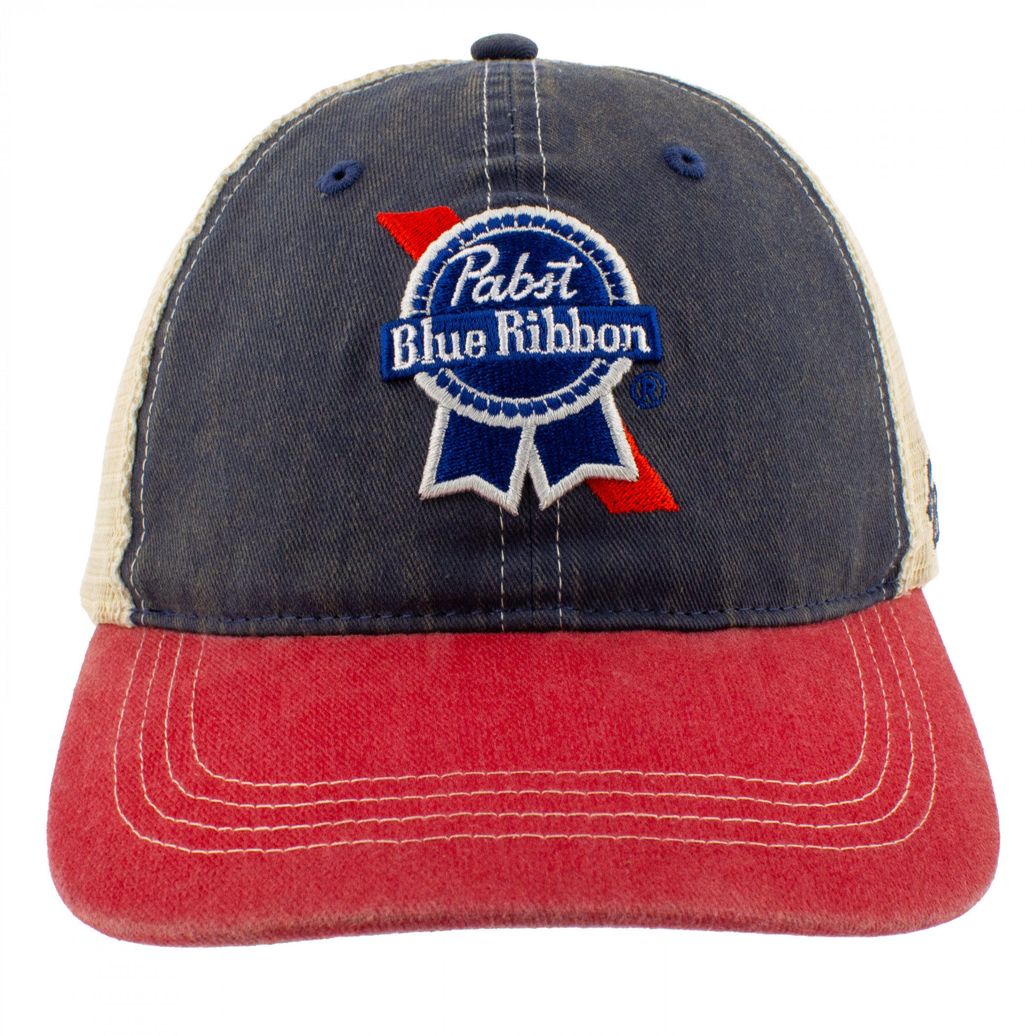 Pabst Blue Ribbon Logo 3 Tone Adjustable Trucker Hat