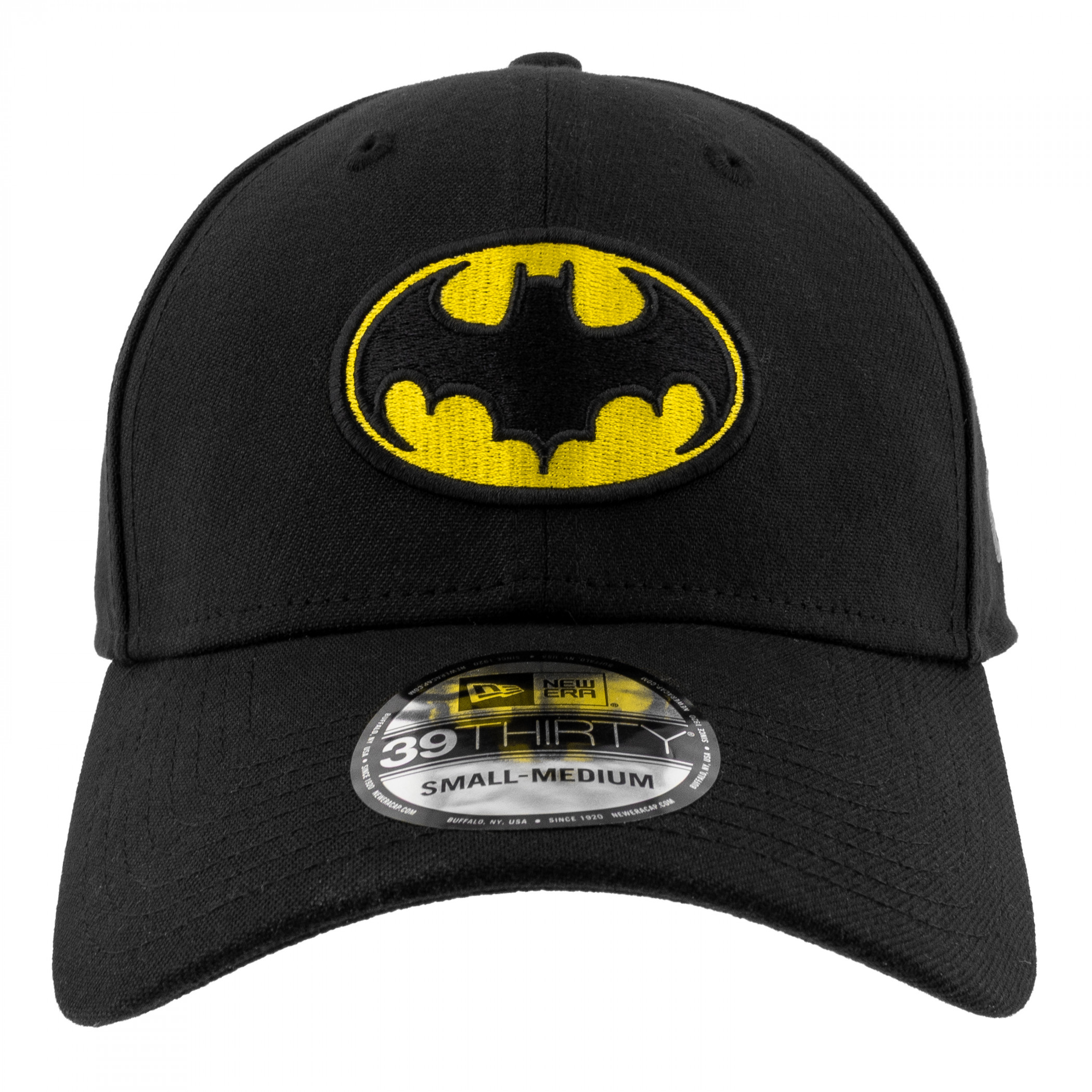 Batman 1989 Keaton Logo New Era 39Thirty Fitted Hat Black