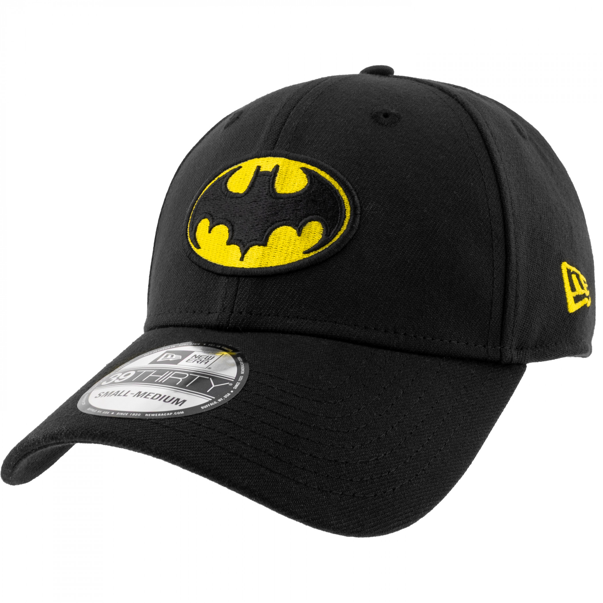 Batman 1989 Keaton Logo New Era 39Thirty Fitted Hat Black