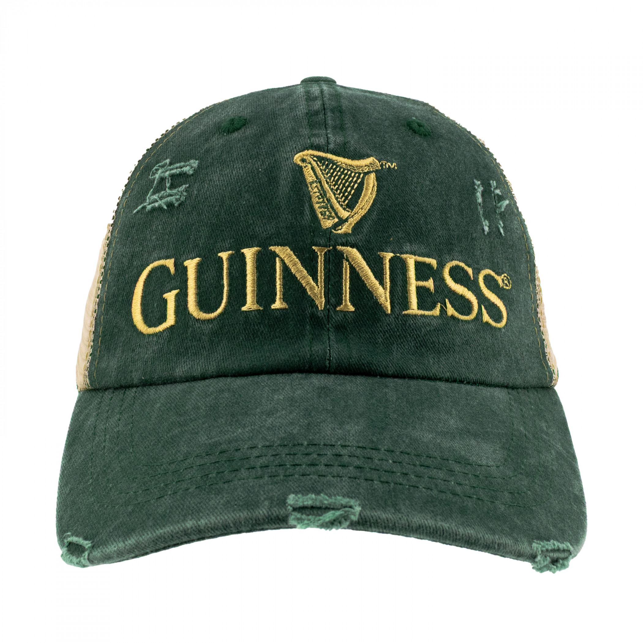 Guinness Distressed Men's Green Trucker Hat