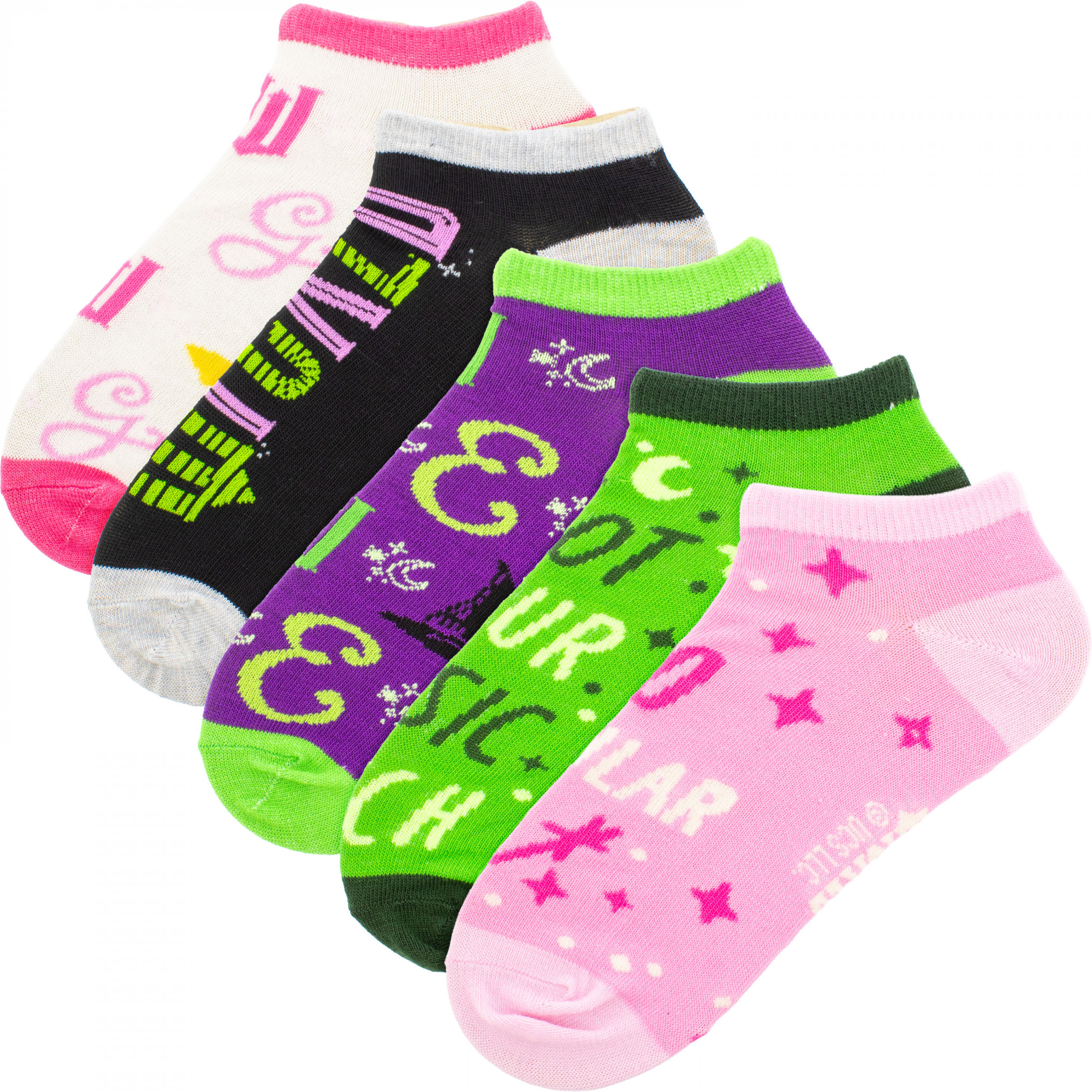Wicked 5-Pack Low-Cut Socks, Multi-Color