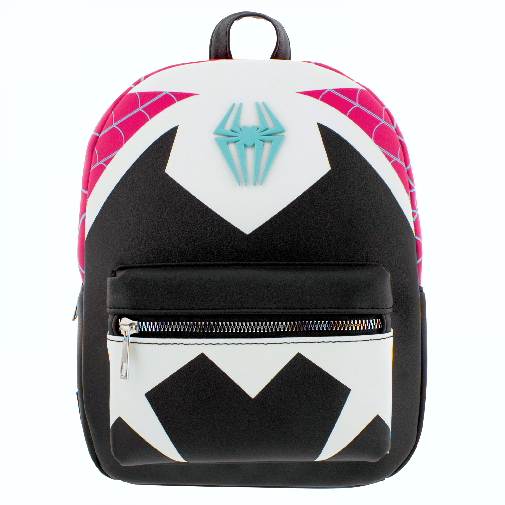Spider-Gwen Mini Cosplay Backpack with Anodized Metal Badge, Multi-Color