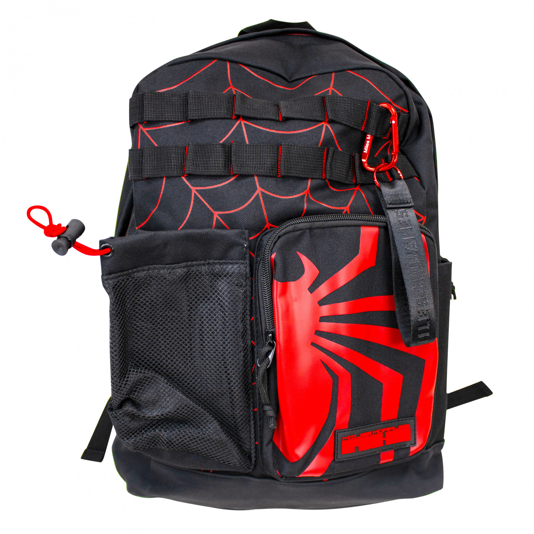 Miles Morales Spider Puff Print and Rubber Badge Backpack, Black